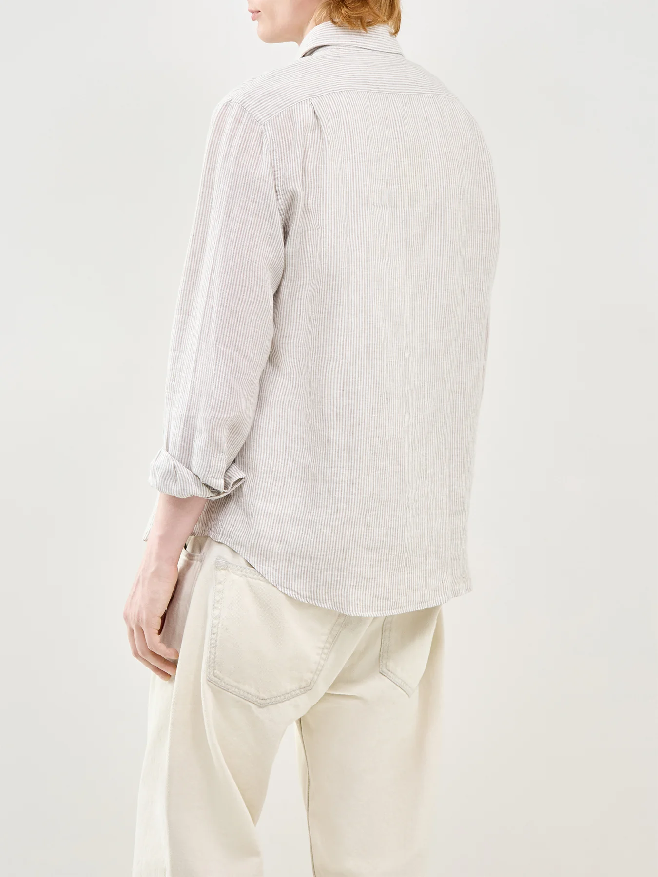 Linen Long Sleeve Shirt White - Image 5