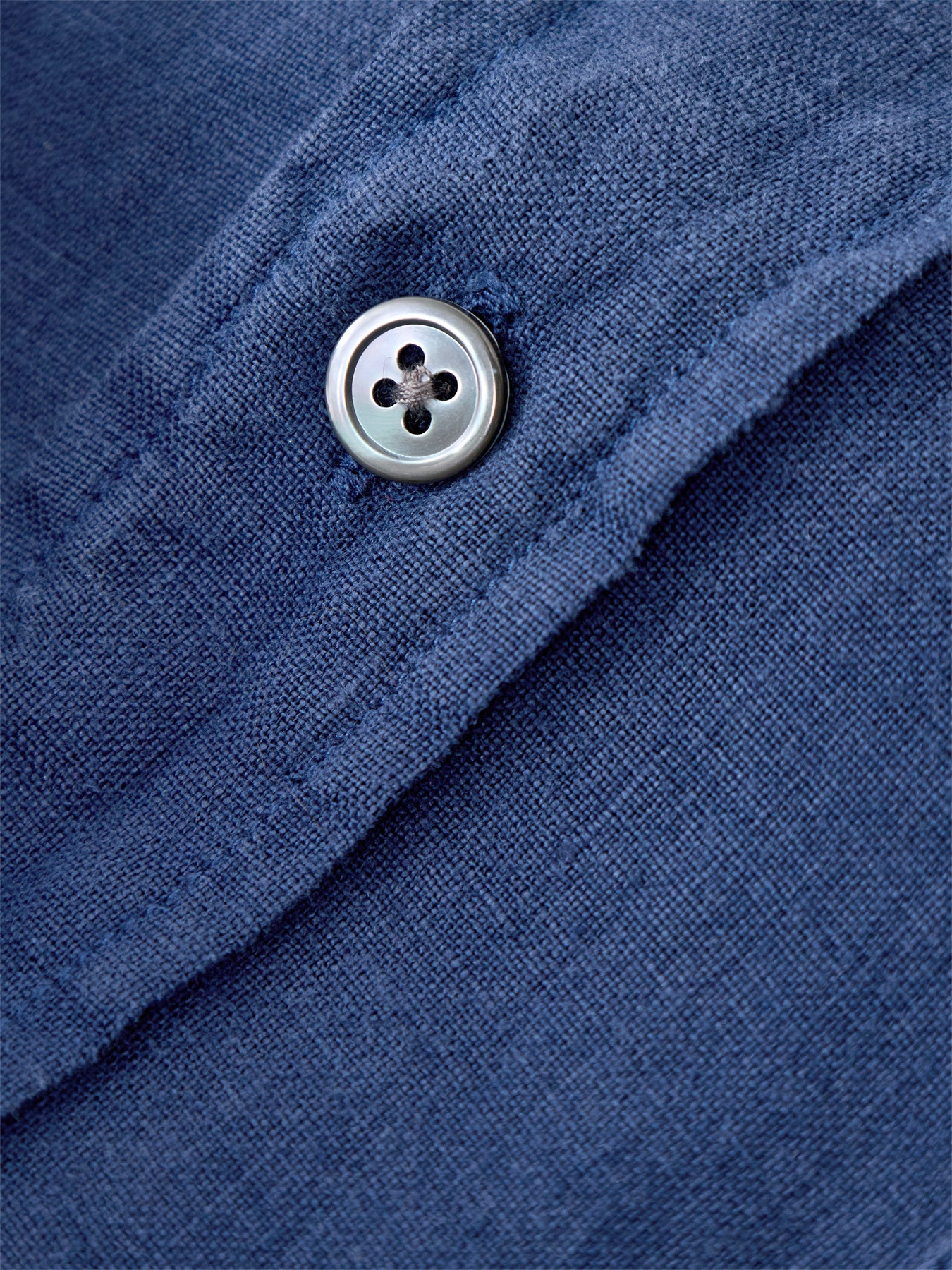 Patterned Linen Shirt Blue - Image 3