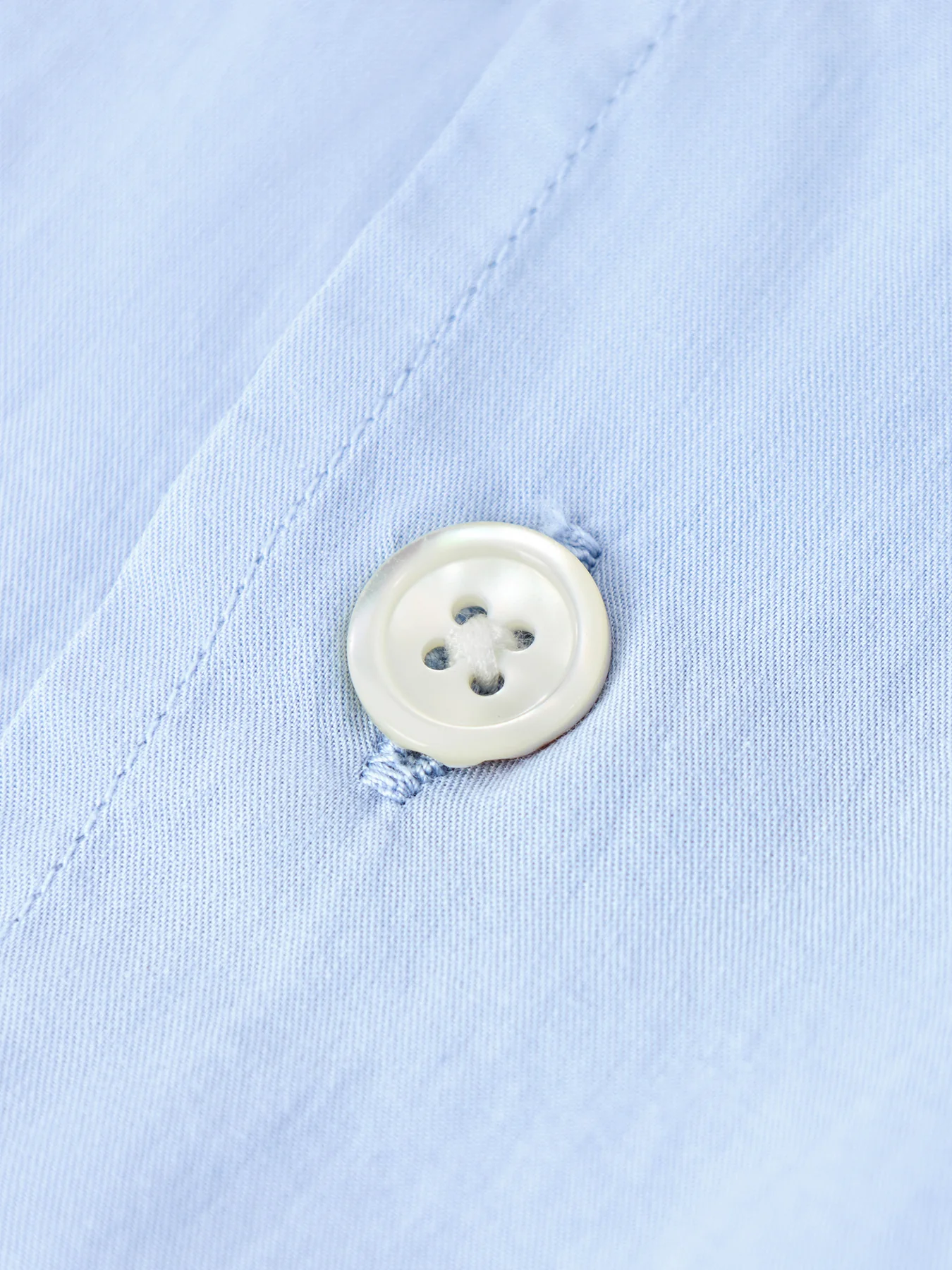 Short Sleeve Cotton Shirt Blue - Image 3