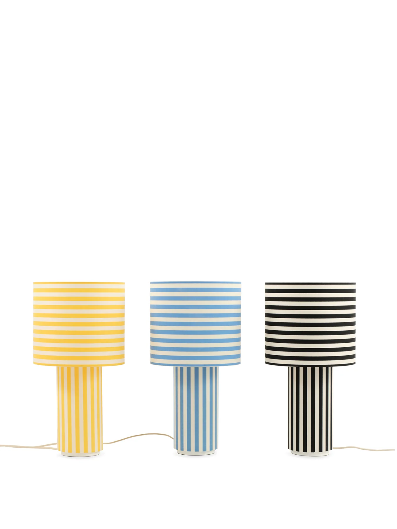 Raie Fabric Table Lamp Blue White - Image 3