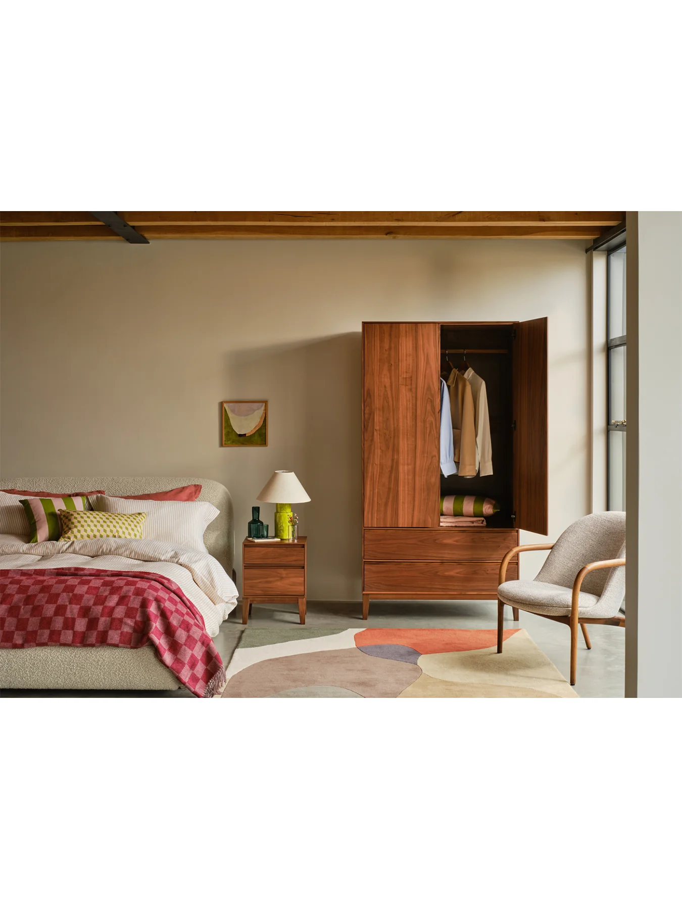 Lars Walnut 2 Door Wardrobe - Image 2