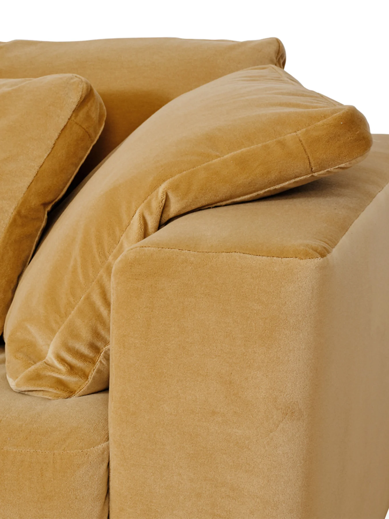 Trento 4 Seater Velvet Sofa Camel - Image 4