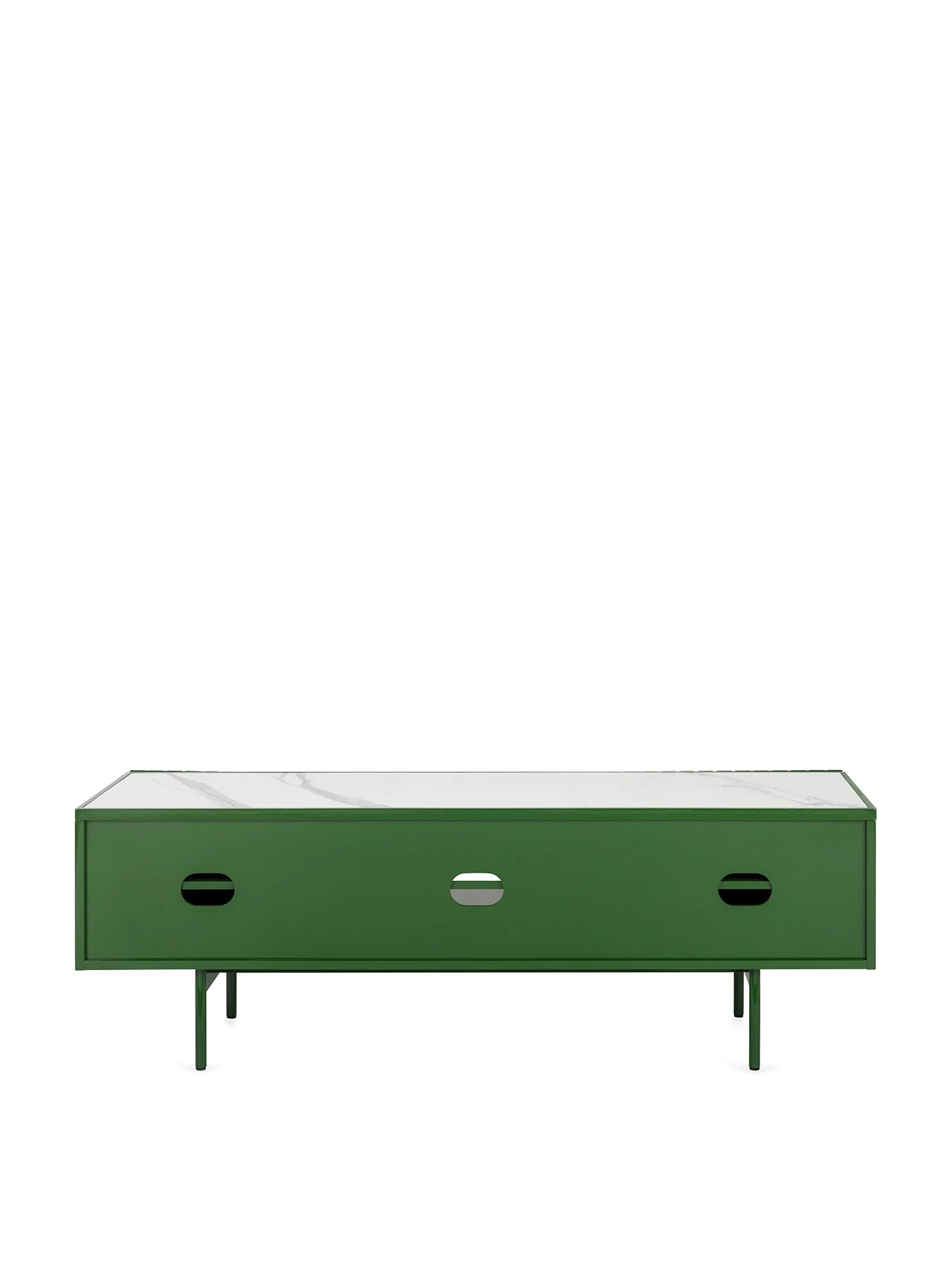 Riga AV Unit White Ceramic High Gloss Green - Image 3