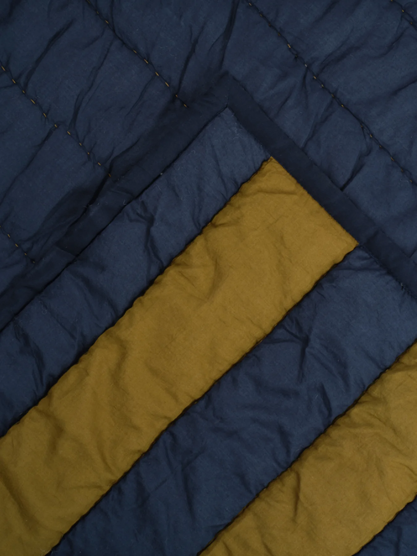 Stripe Quilt Navy Olive Large - Image 3