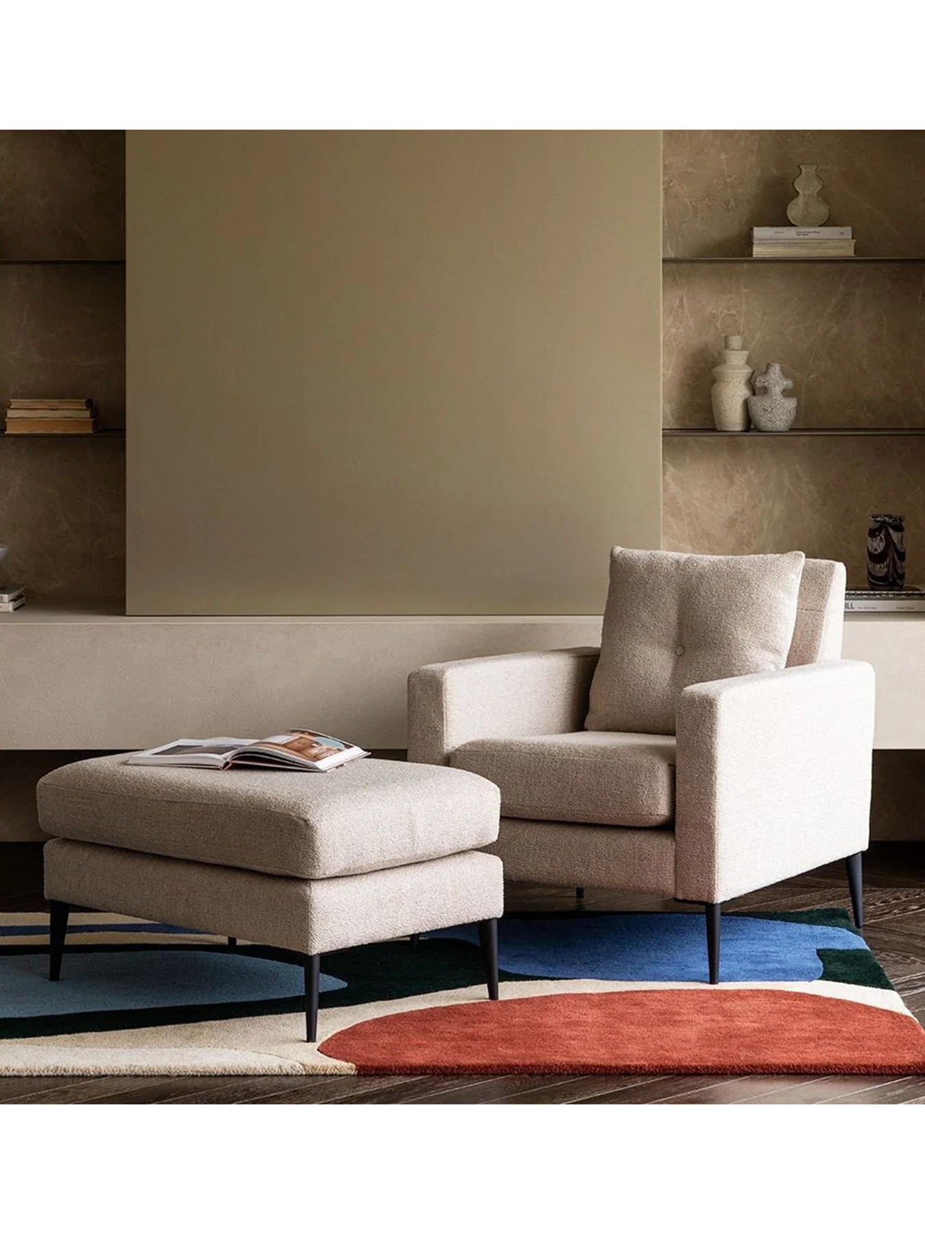Brunel Tessuta Oatmeal Armchair - Image 2