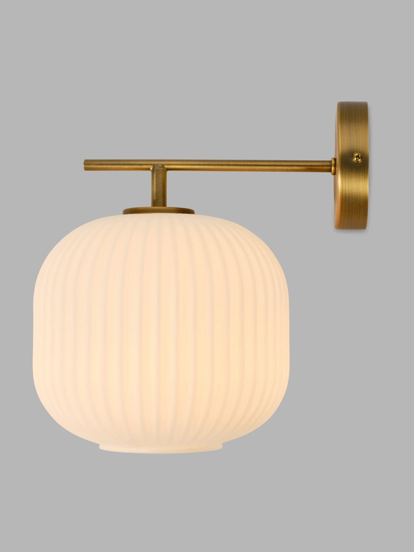 Opal Lantern Wall Light White/Bronze - Image 3