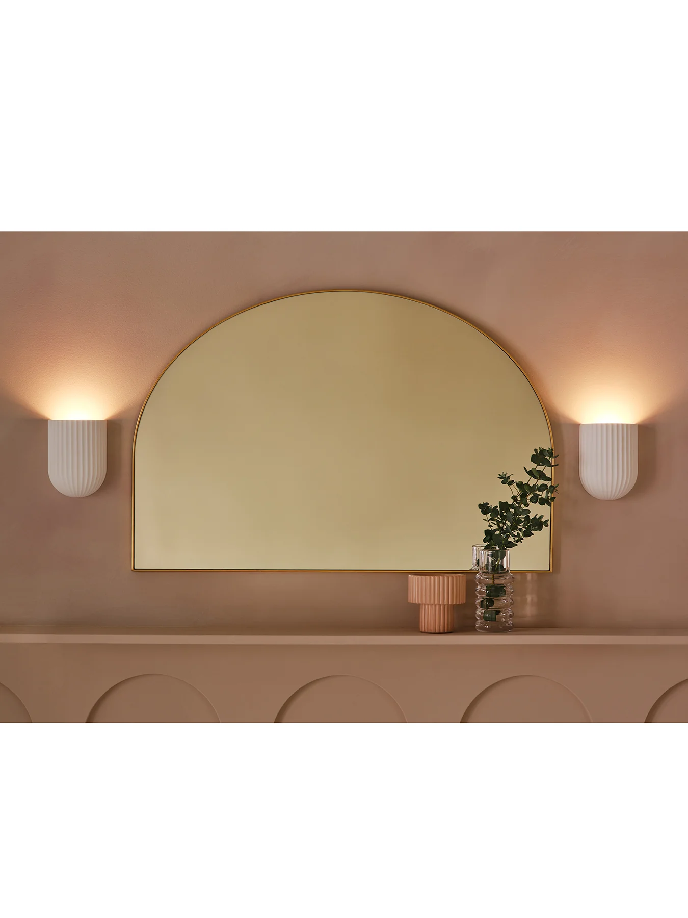 Larkin Fluted Plaster Cone Wall Light White - Image 2