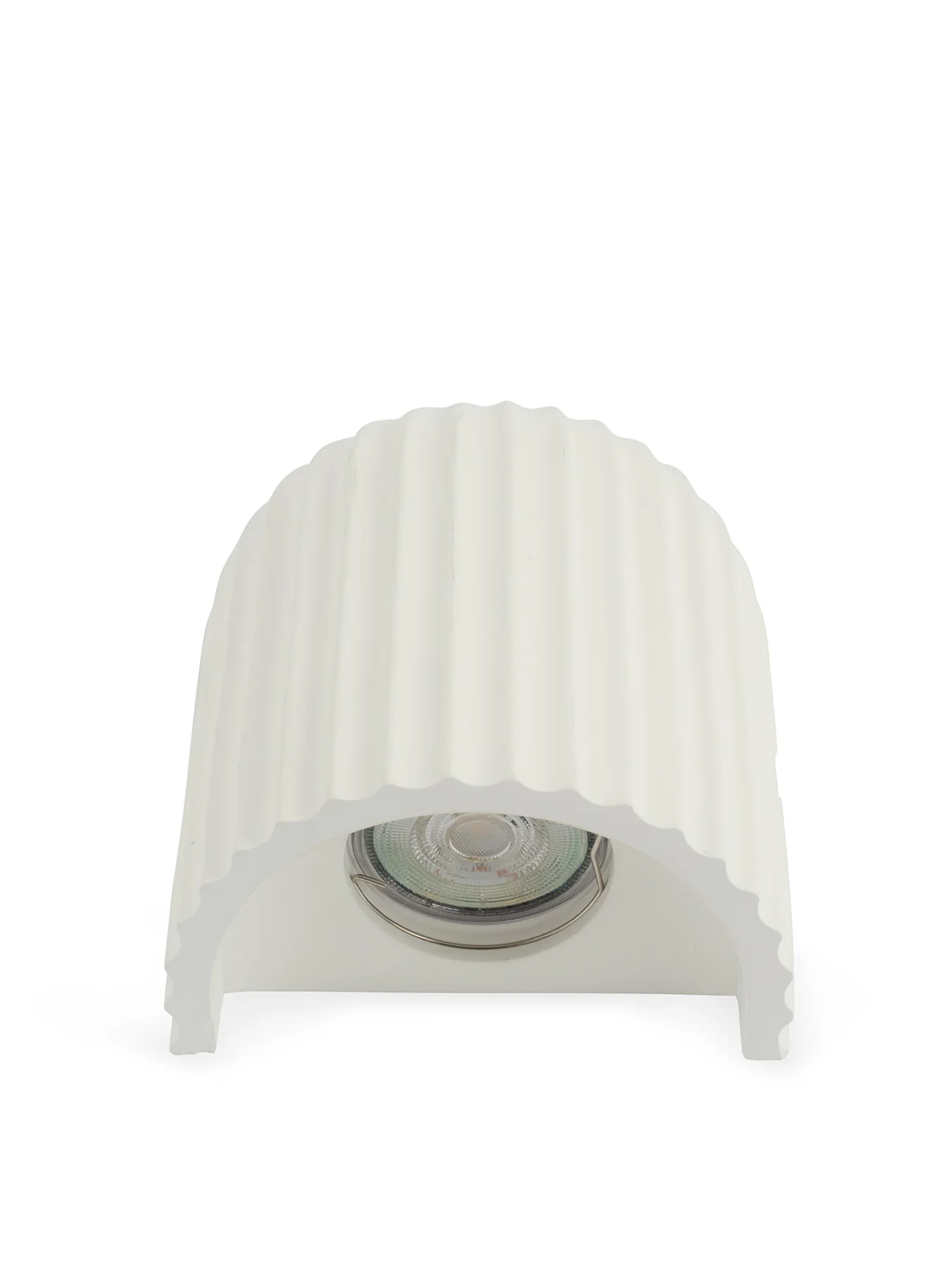 Larkin Fluted Plaster Cone Wall Light White - Image 3