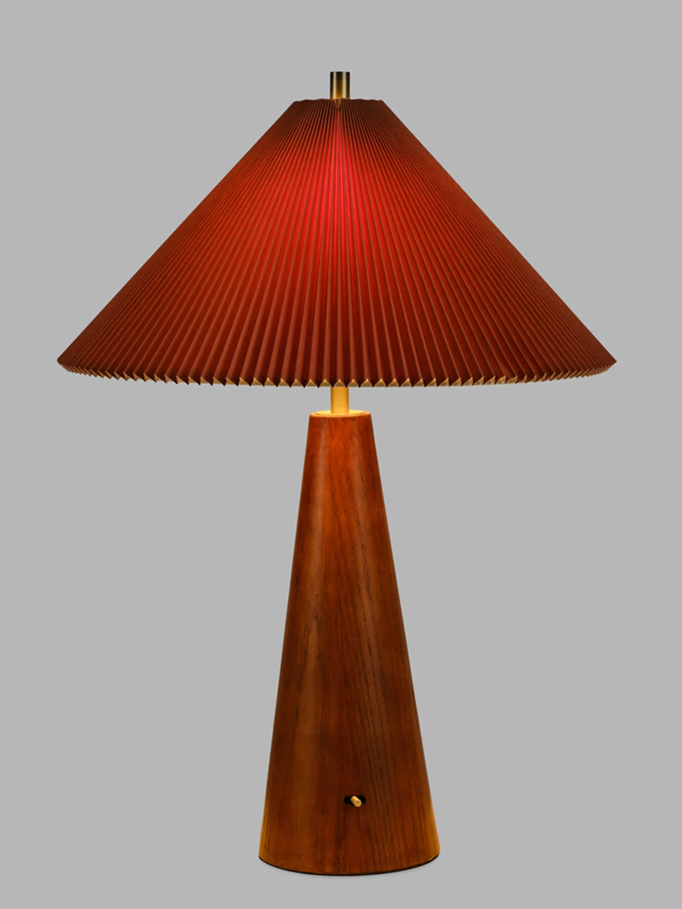Woodland Table Lamp Rust Pleat/Wood - Image 2