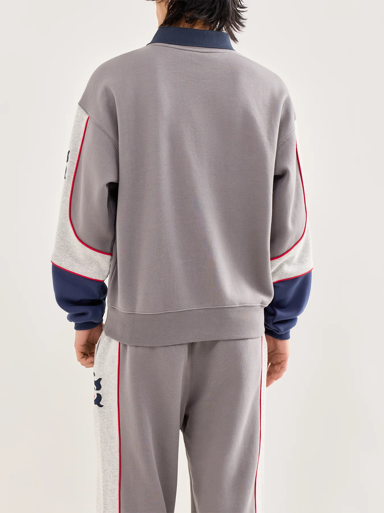 Collared Warm-Up Sweatshirt Grey - Image 5