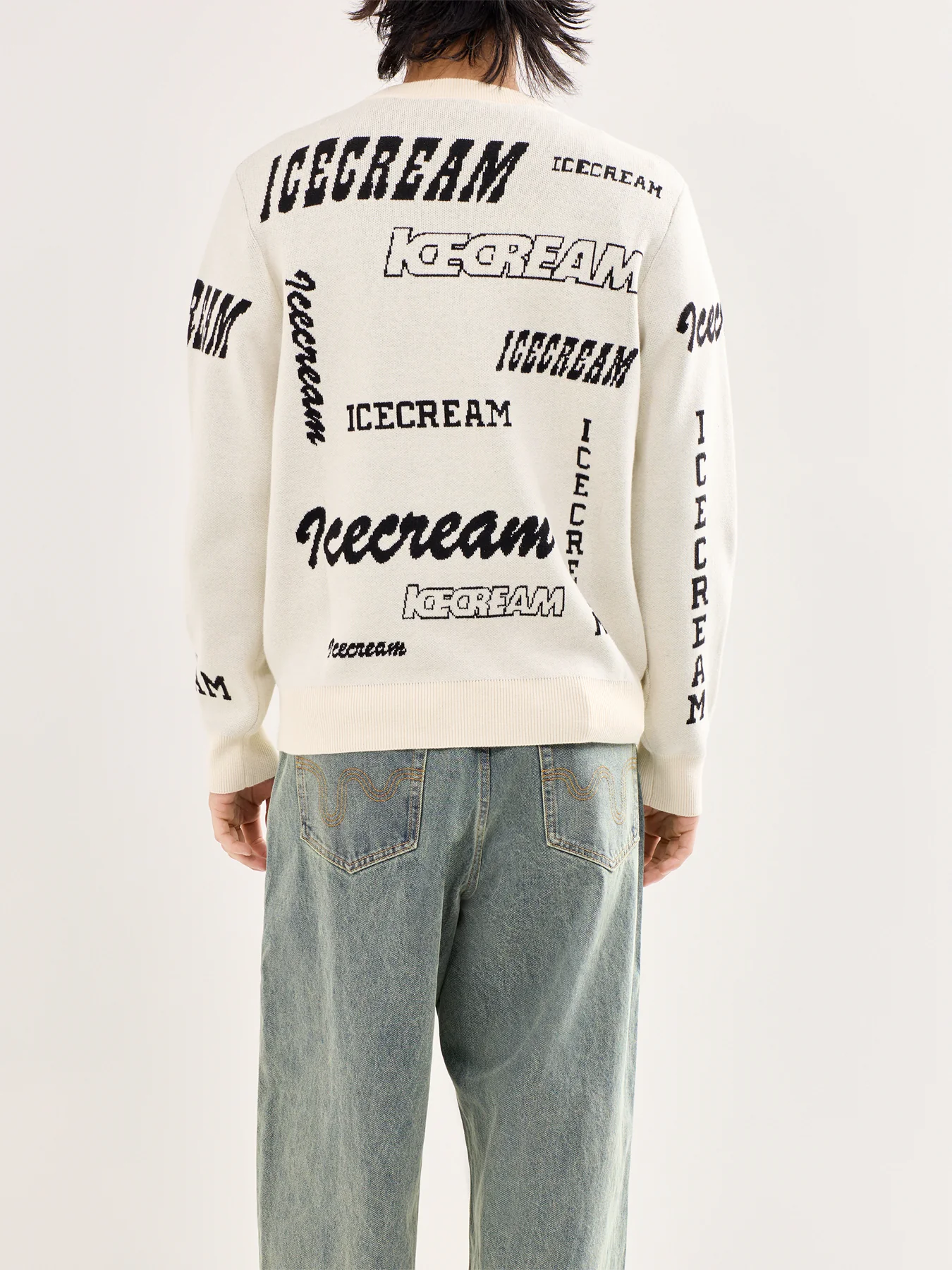 Logo Knitted Crewneck Cream - Image 5
