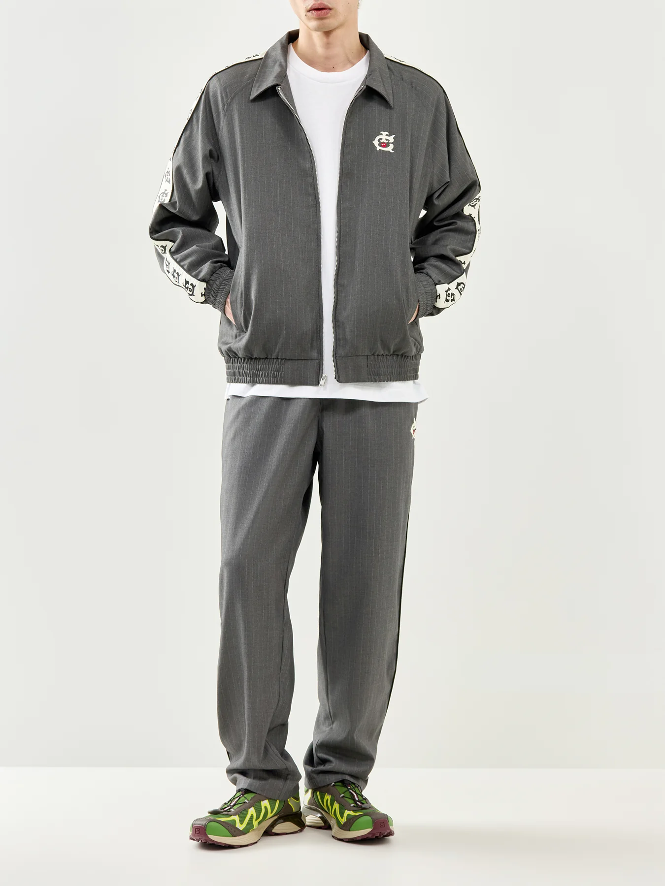 Team Ic Pinstripe Track Jacket Grey - Image 2