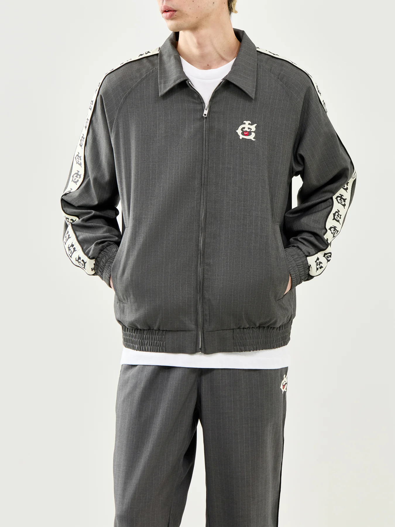 Team Ic Pinstripe Track Jacket Grey - Image 4