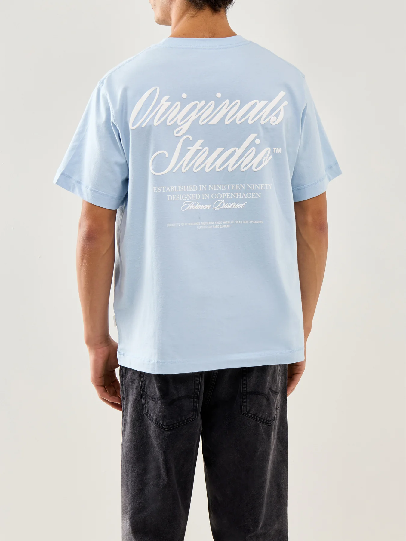 Typo T-Shirt Crew Neck Blue - Image 5