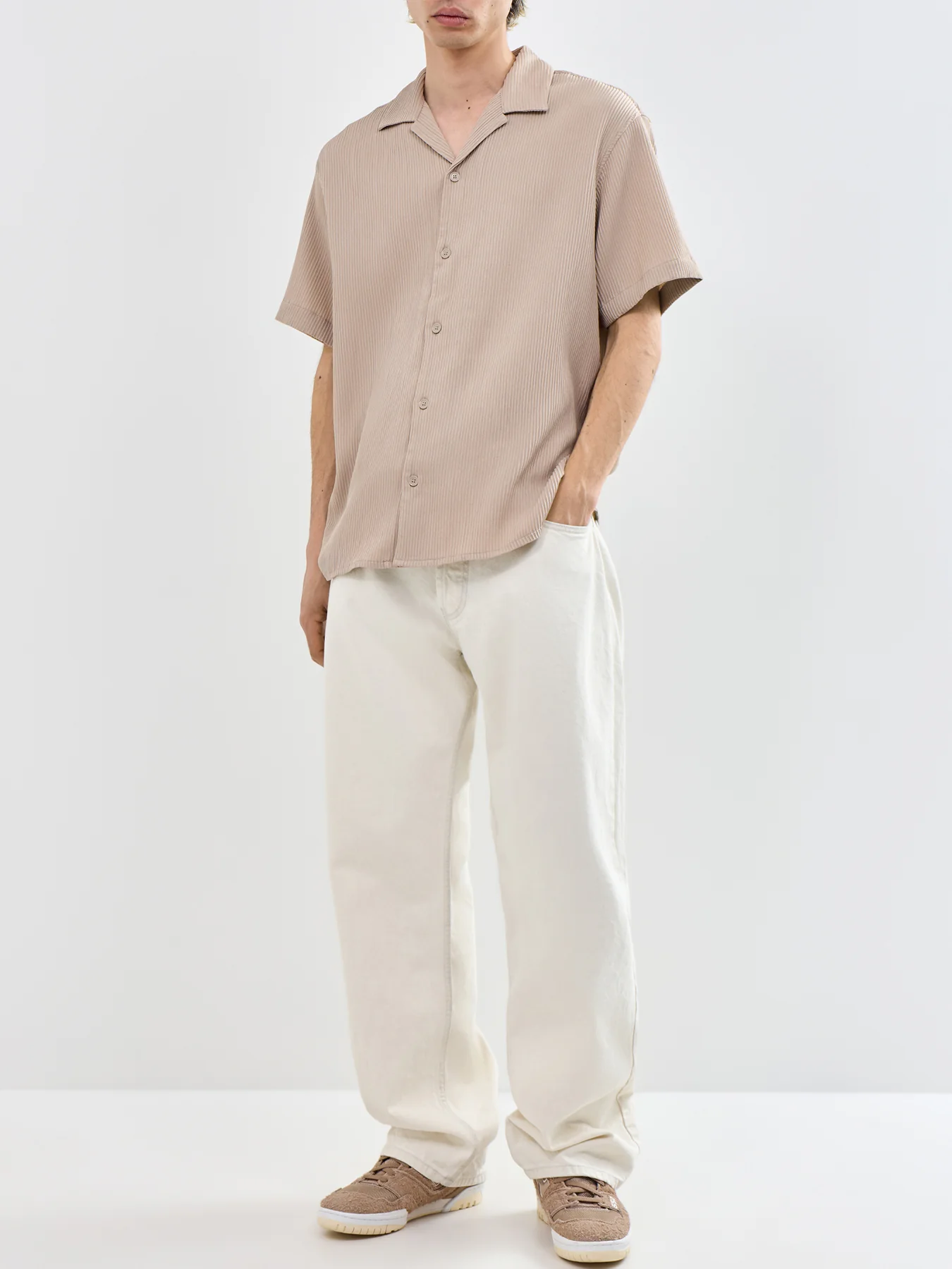 Short Sleeve Resort Shirt Cream - Image 2