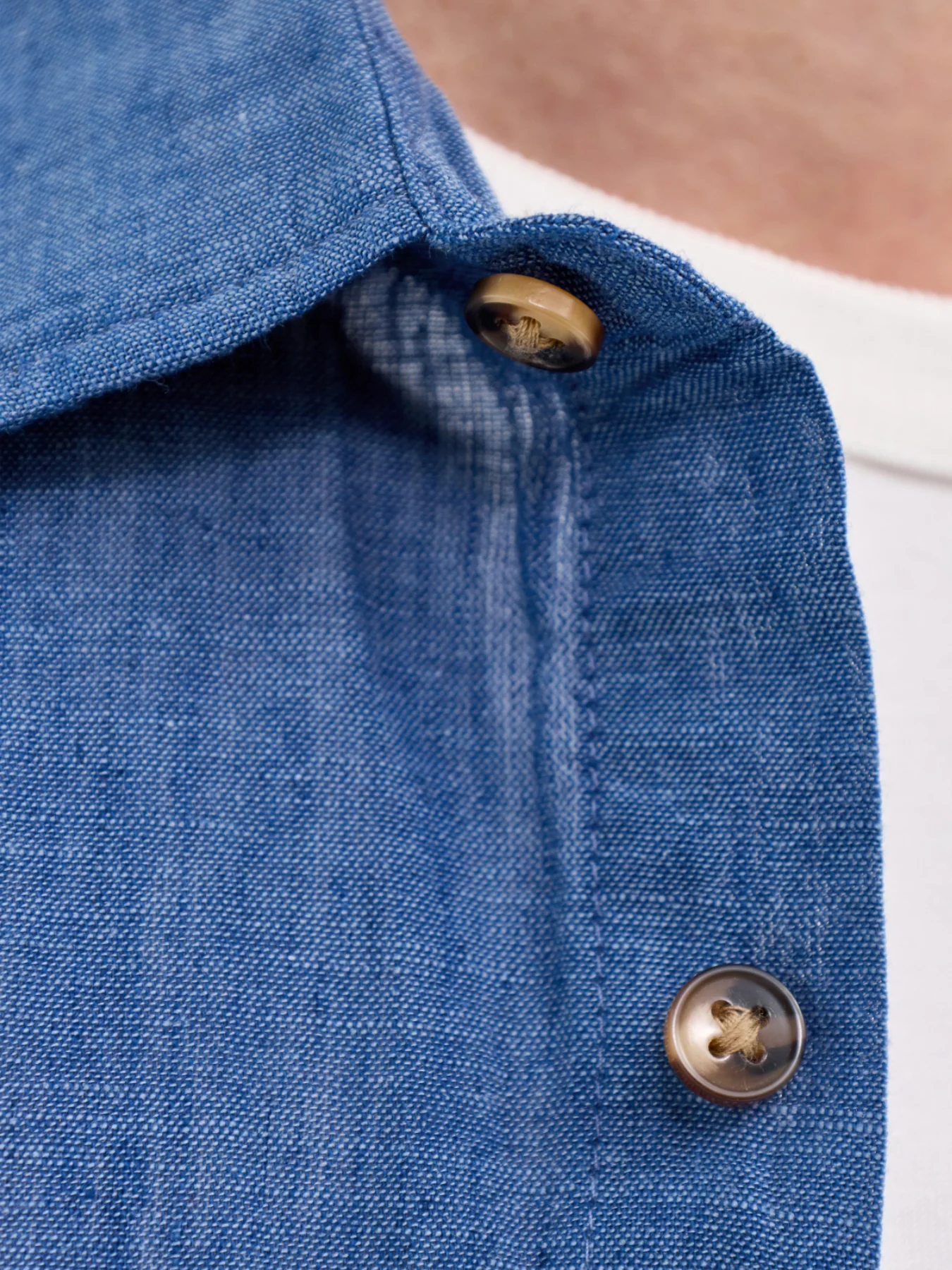 Summer Linen Blend Shirt Navy - Image 3