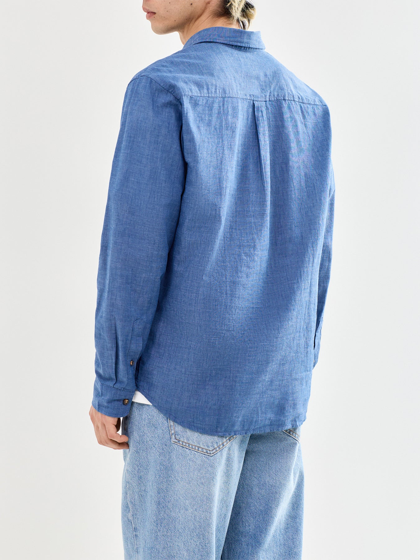 Summer Linen Blend Shirt Navy - Image 4