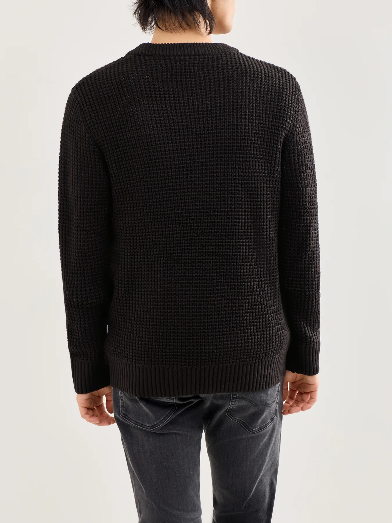 Knit Crew Neck Jumper Black - Image 5