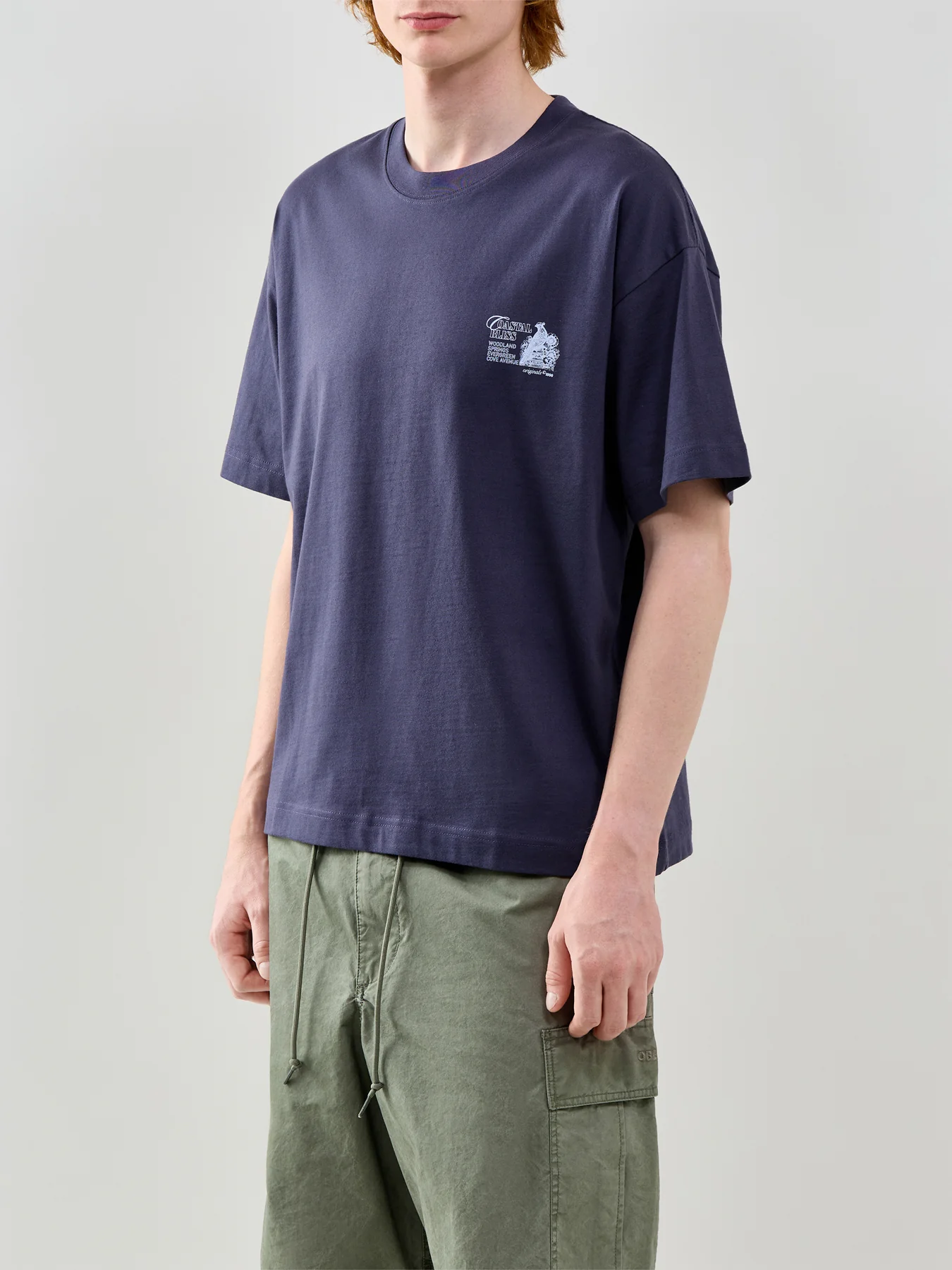 Back Print T Shirt Navy - Image 4