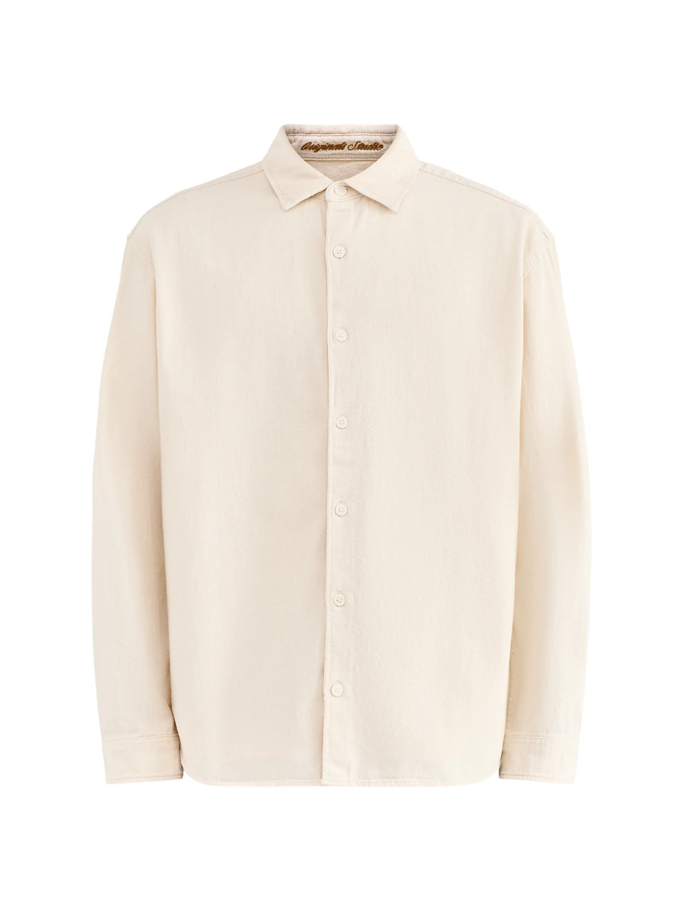 Long Sleeve Denim Shirt Cream