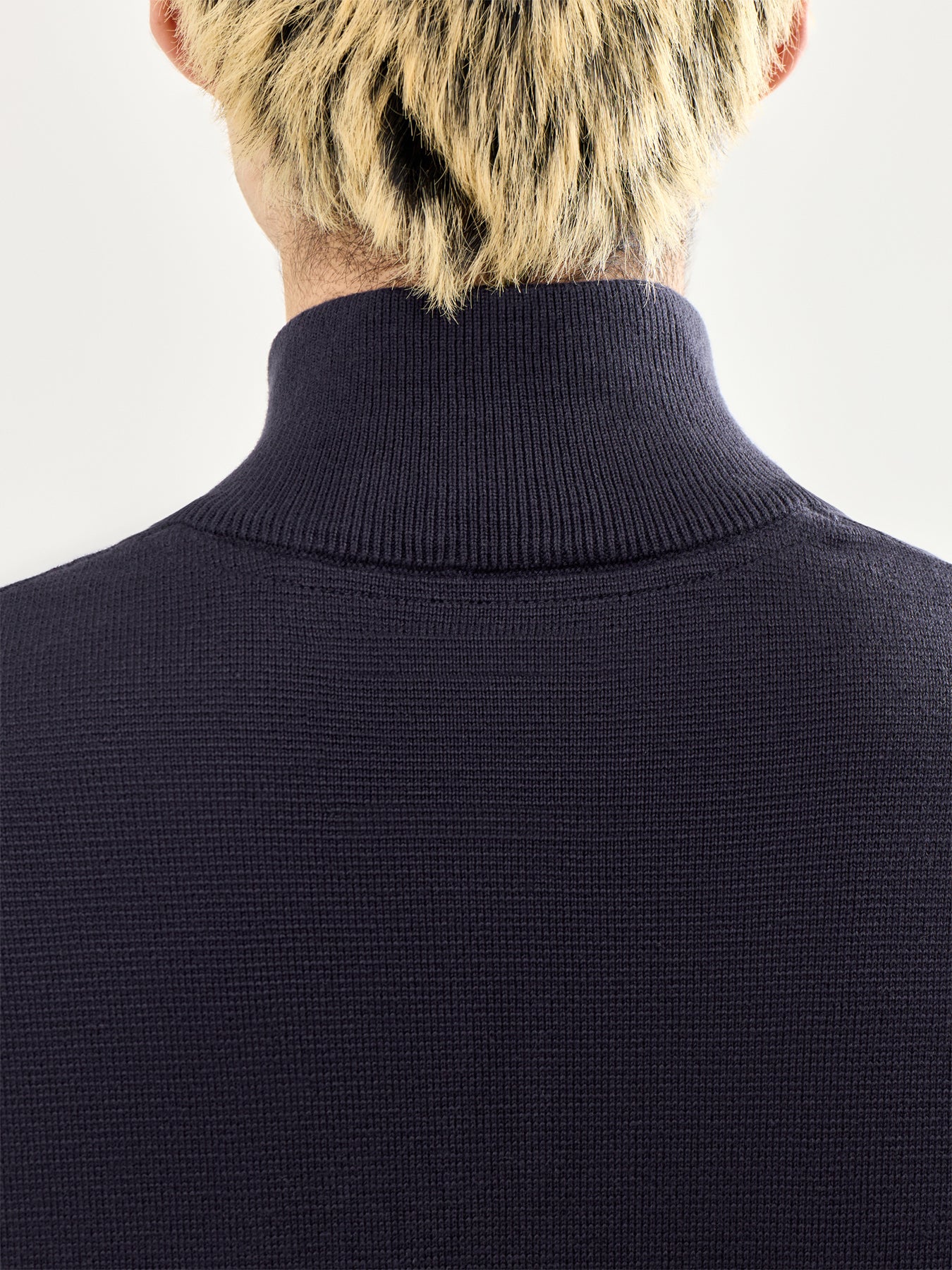 Spring Knit Half Zip Navy - Image 3