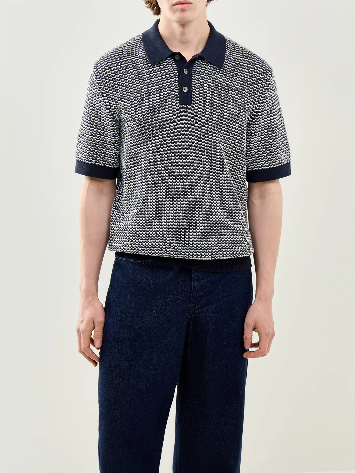 Knitted Polo Shirt Multi - Image 4