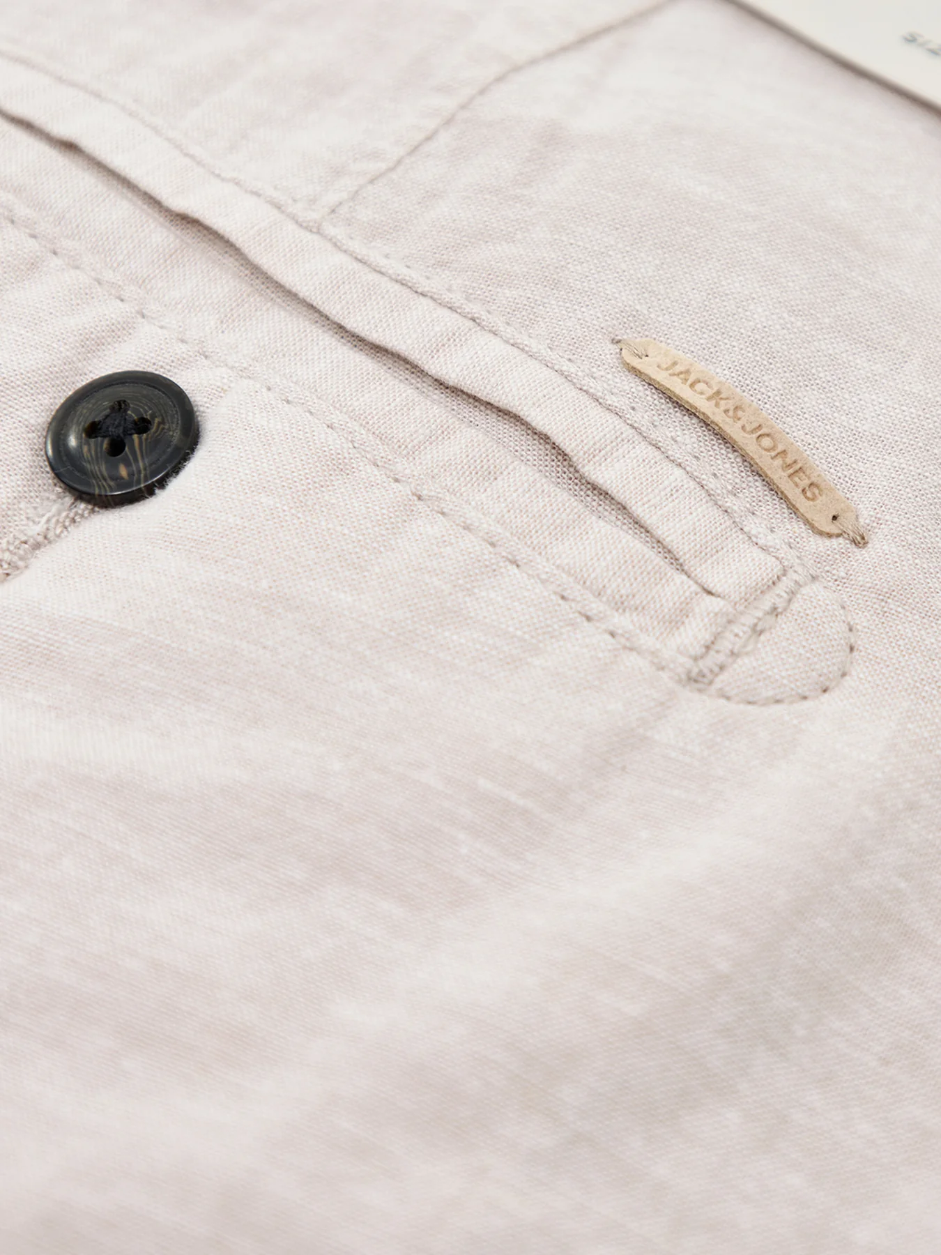 Jpstace Summer Linen Blend Shorts Cream - Image 3