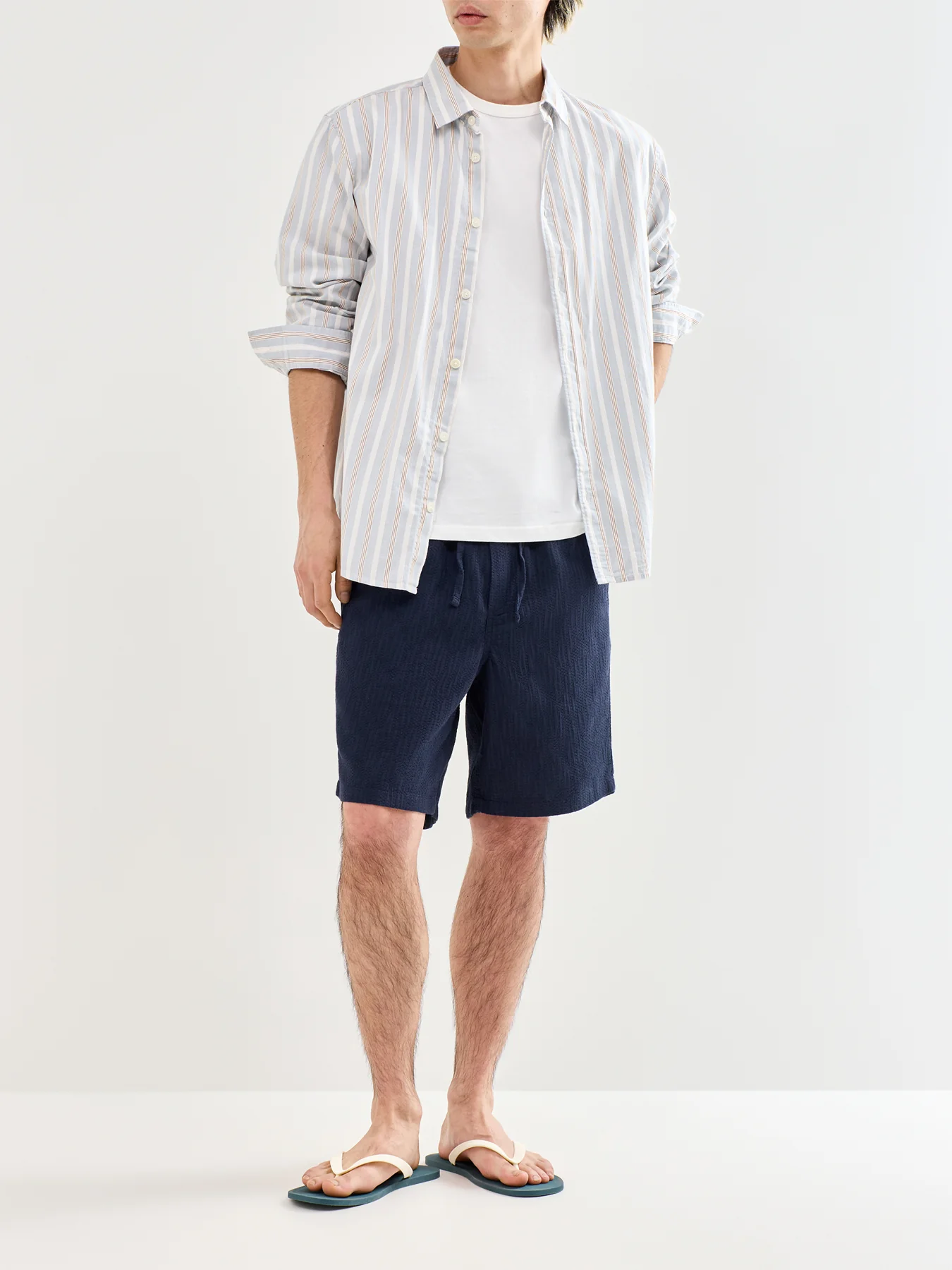 Jaiden Wavy Sweat Shorts Navy - Image 2