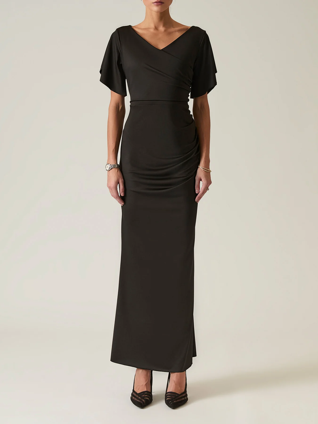 Gathered Maxi Dress Black - Image 4