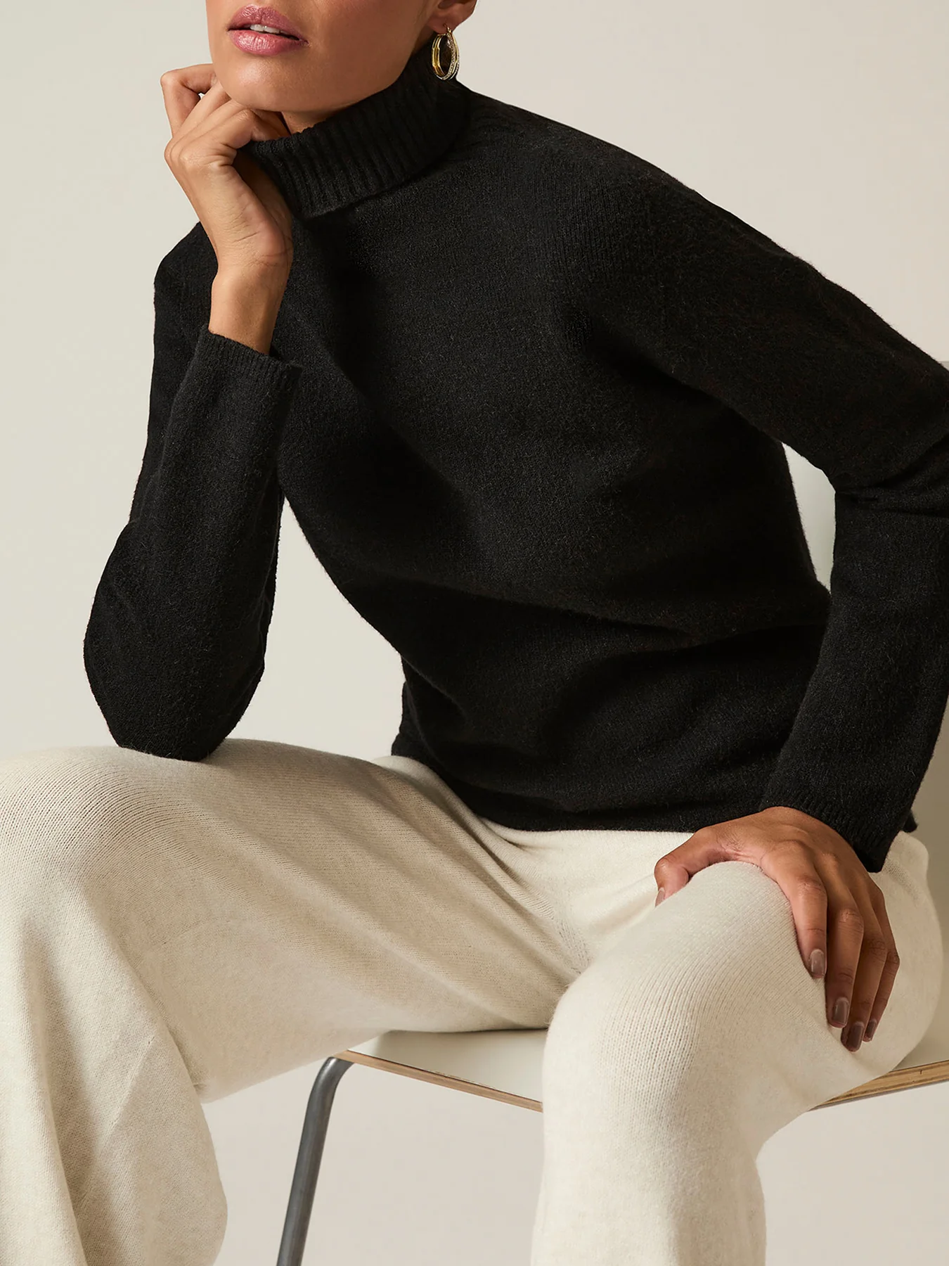 Polo Neck Jumper Black - Image 2