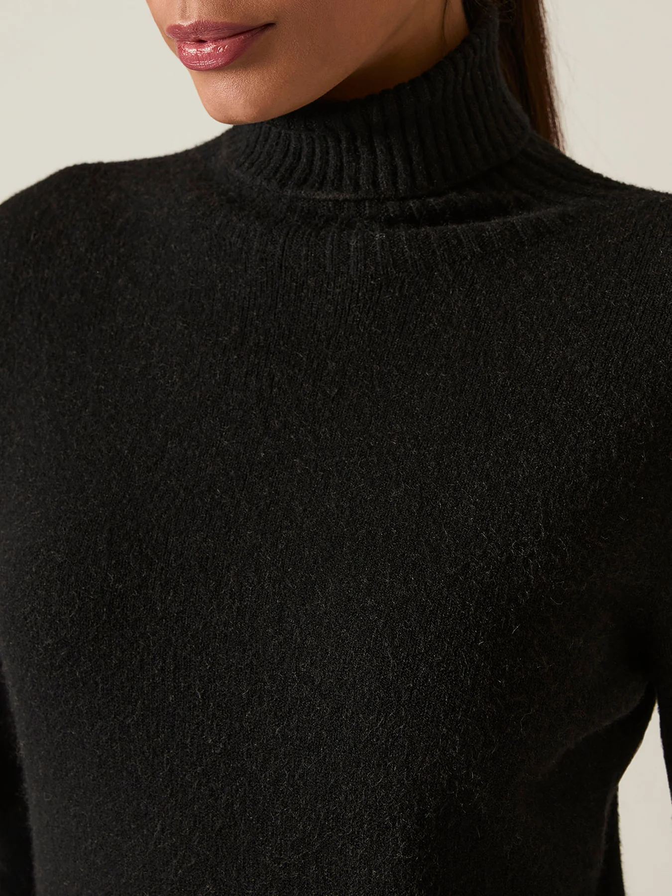 Polo Neck Jumper Black - Image 4