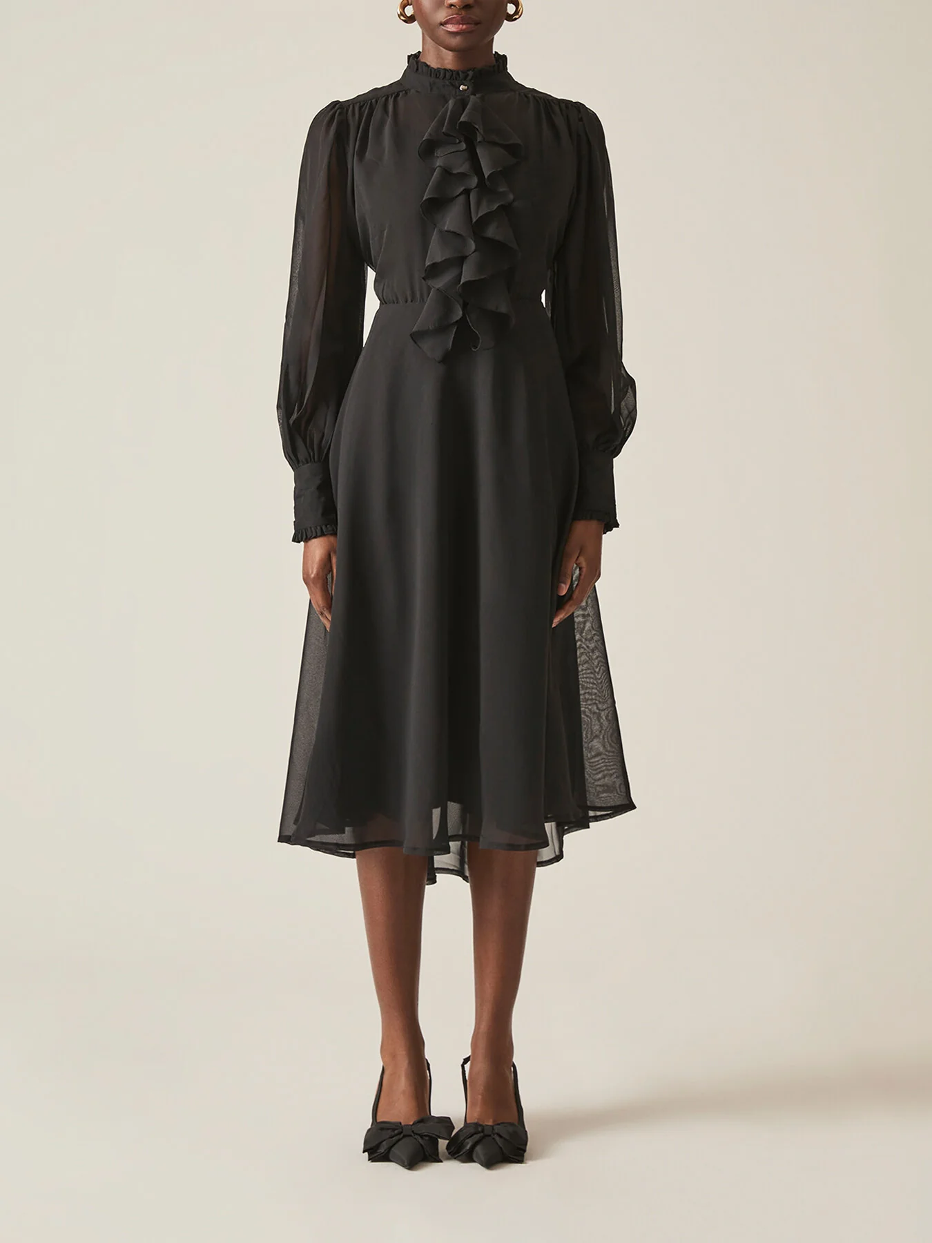 Ruffle Shift Midi Dress - Image 2