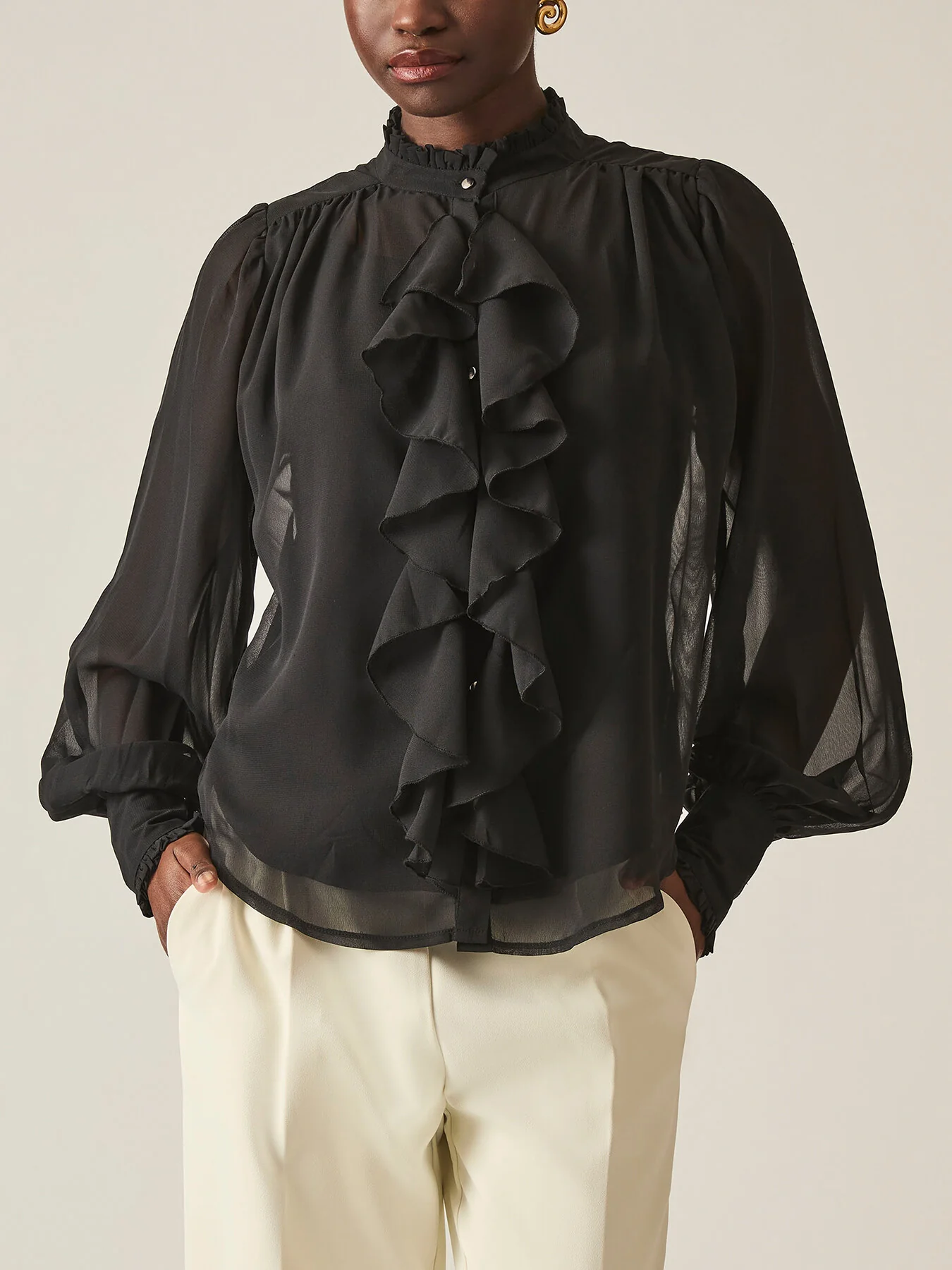 Ruffle Shift Shirt - Image 3