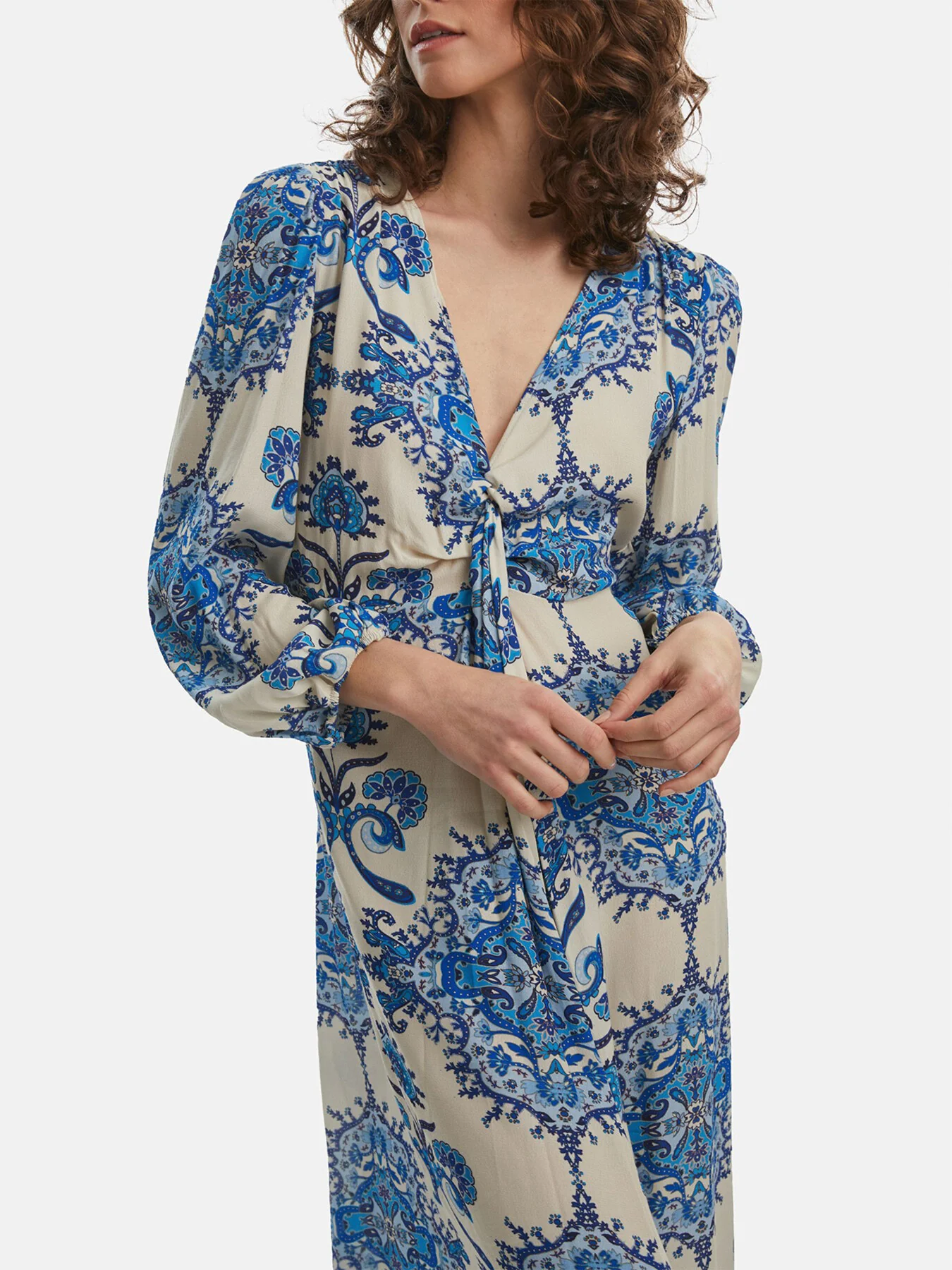 Printed Knot Midi Dess - Image 4