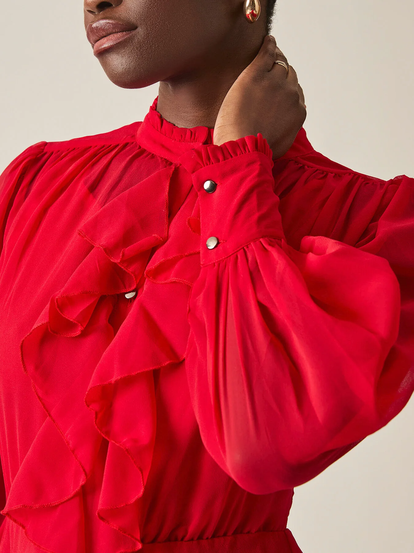 Ruffle Shift Midi Dress - Image 4