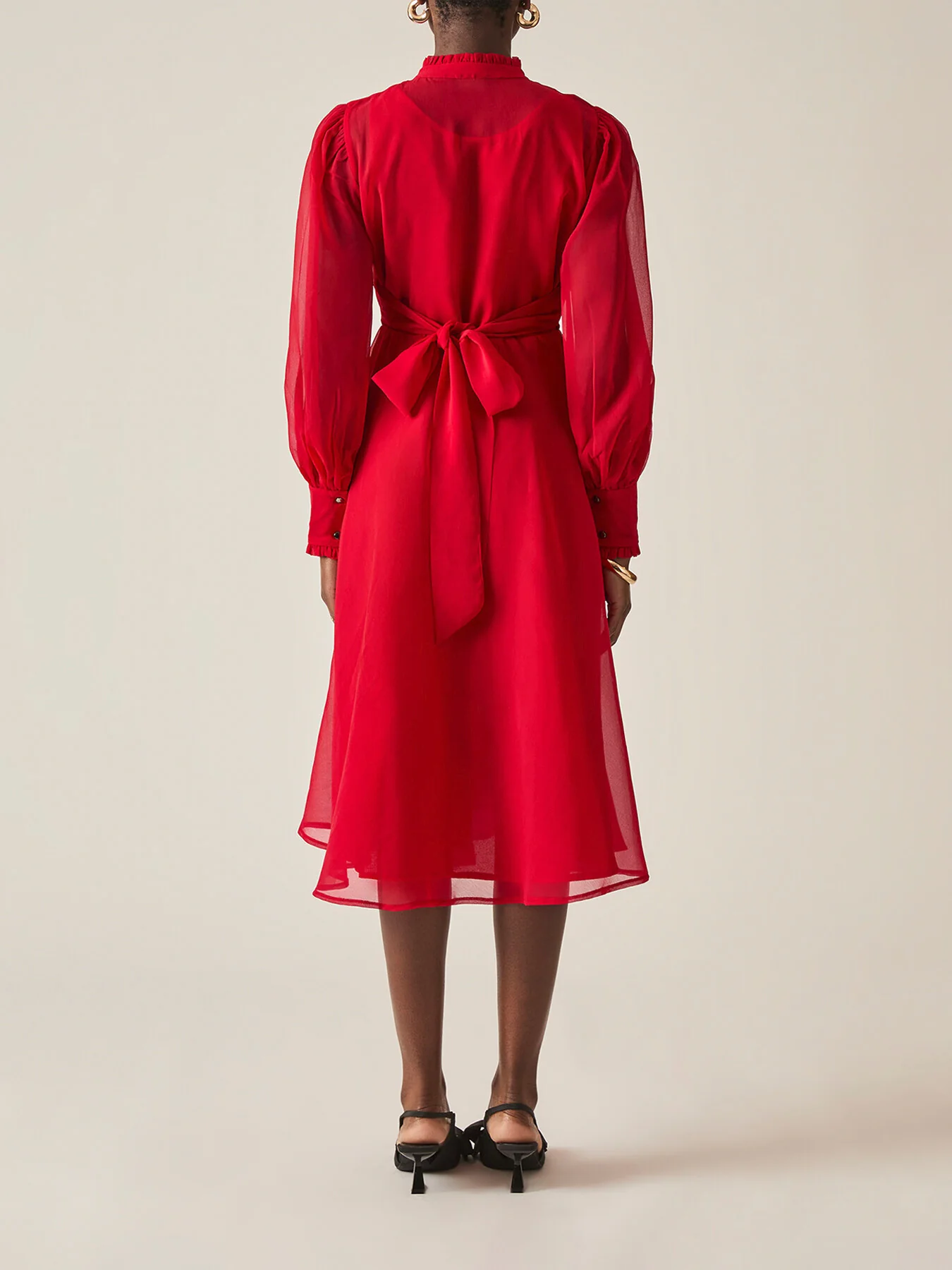 Ruffle Shift Midi Dress - Image 5
