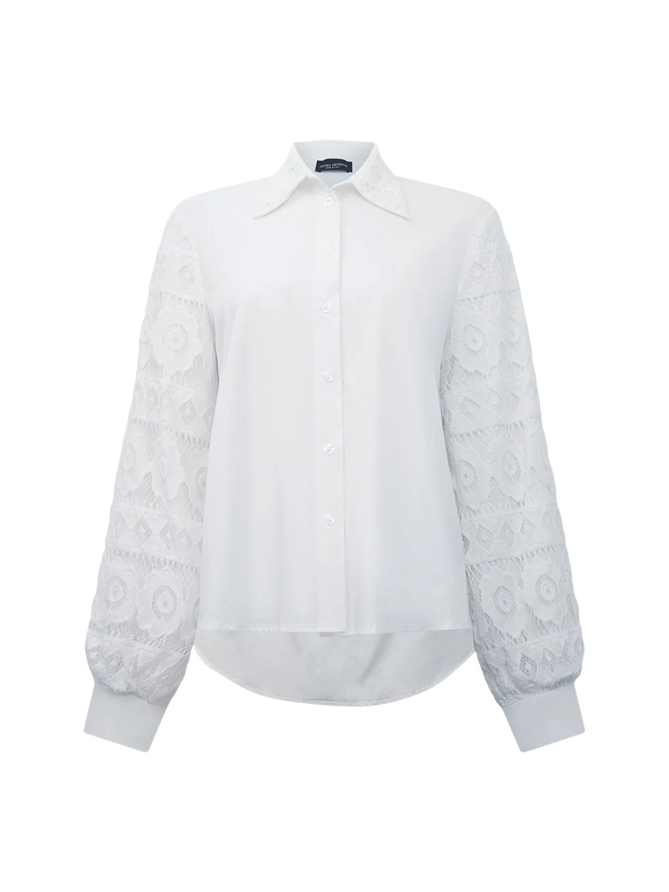 Crochet Sleeves Shirt White