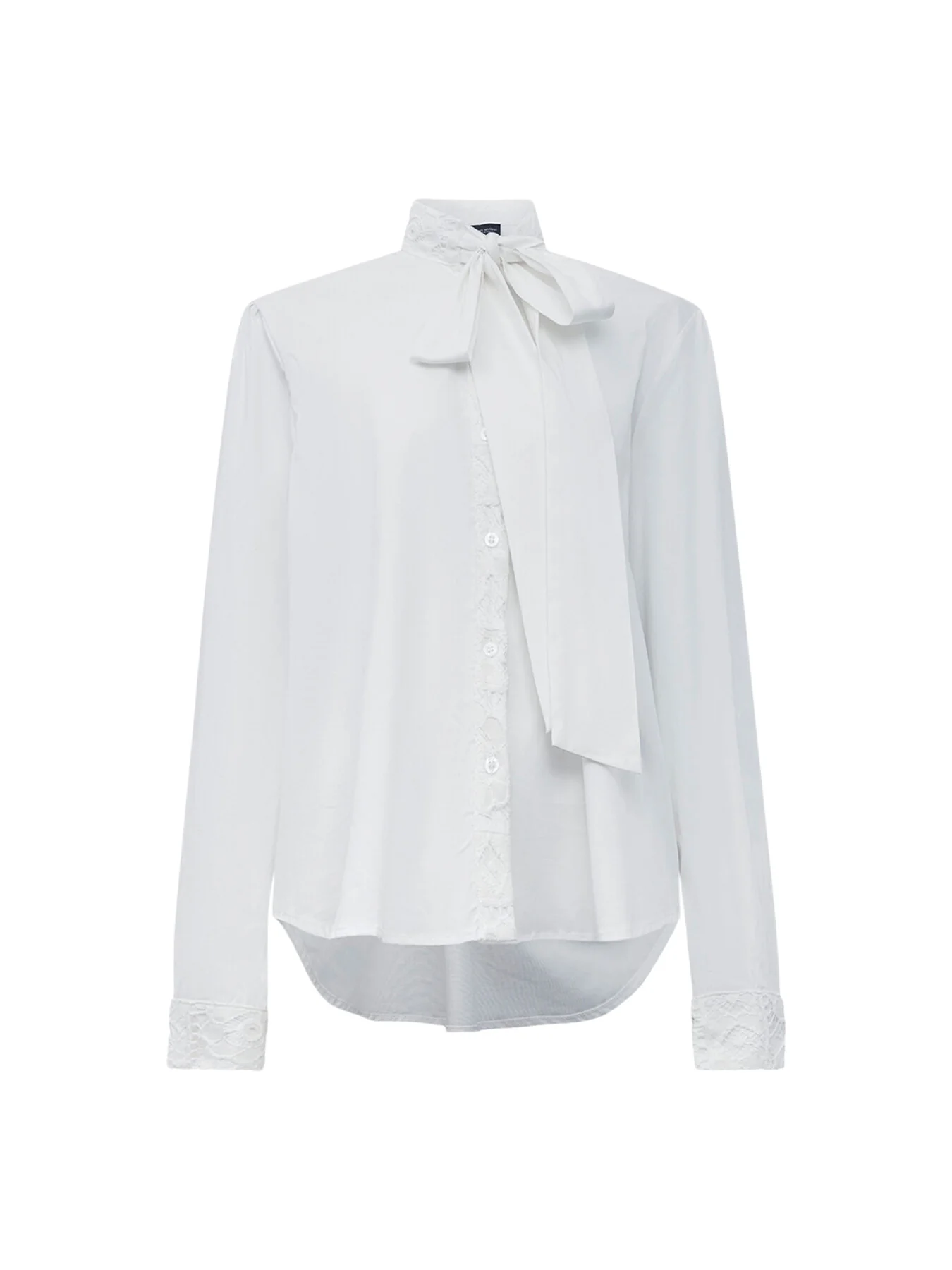 Crochet Tie Neck Shirt