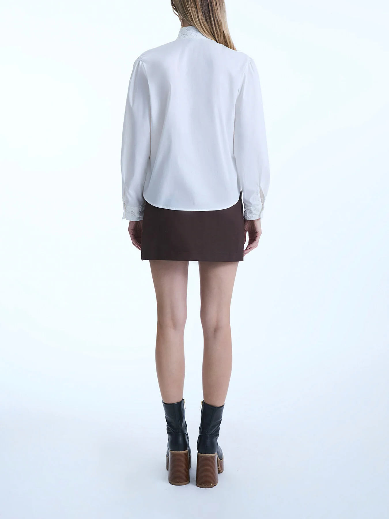 Crochet Tie Neck Shirt - Image 4
