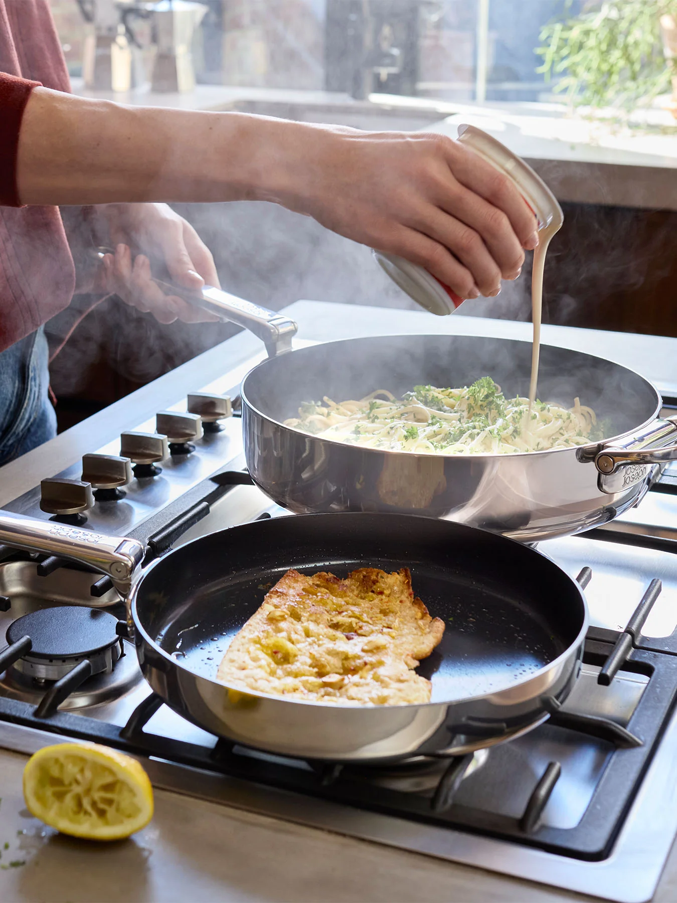 Space Steel Stainless Steel Set of 2 Fry Pan Set - Image 5
