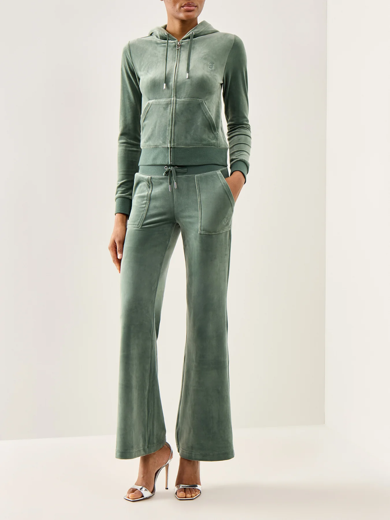 Layla Pocket Low Rise Pants Green - Image 2