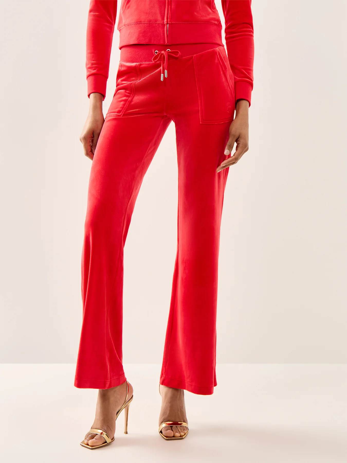Layla Pocket Low Rise Pants Red - Image 4