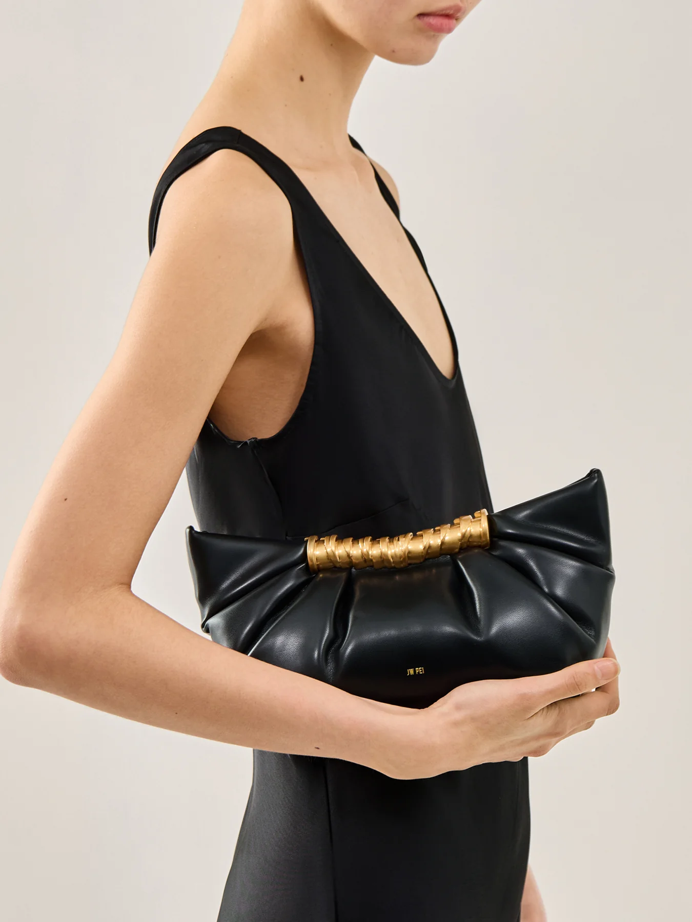 Leia Pleated Clutch Black - Image 2