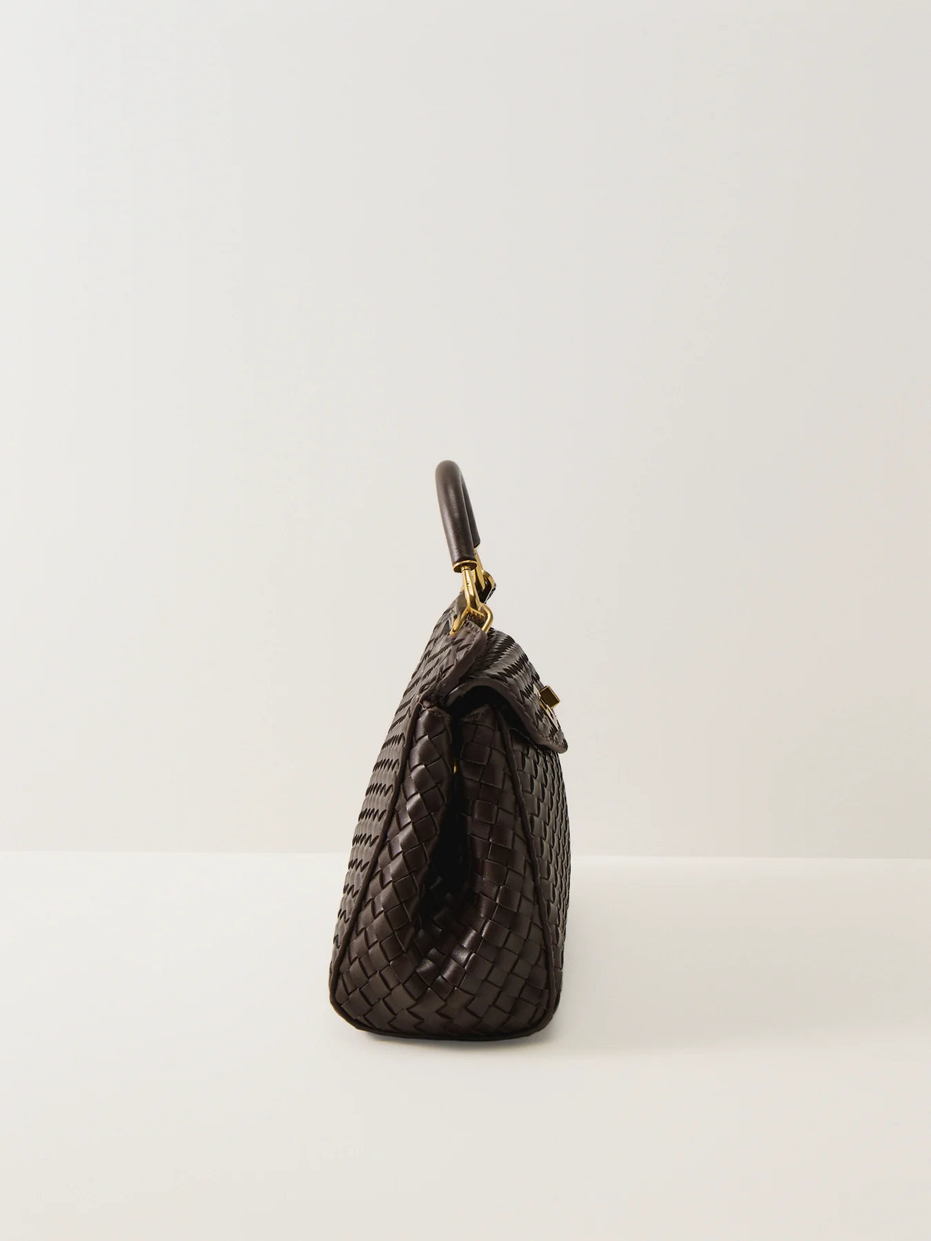 Lucia Classic Top Handle Woven Bag Cream - Image 4