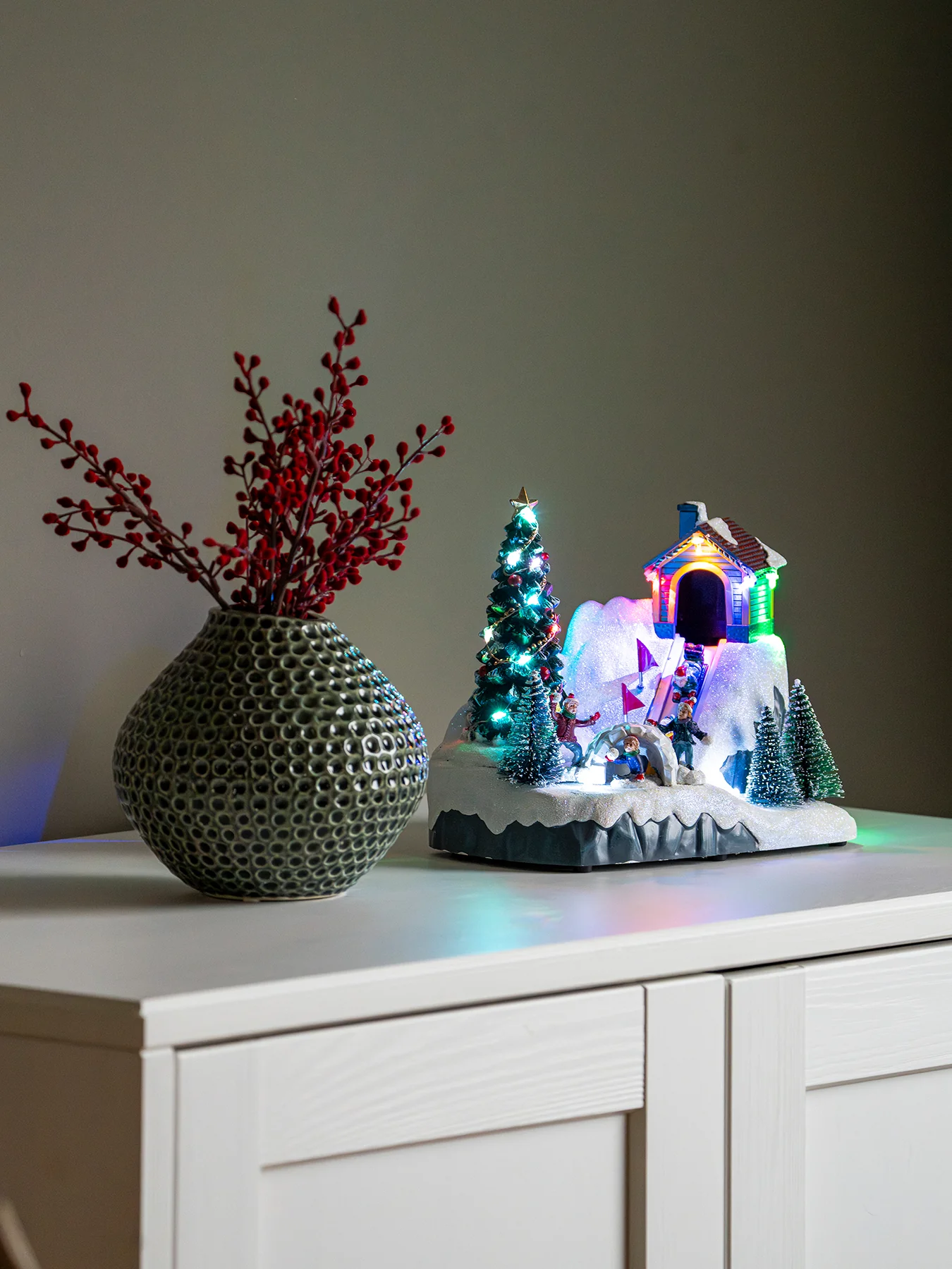 Winter Village Multi-Colour LED Christmas Display with Music & Timer - Image 2