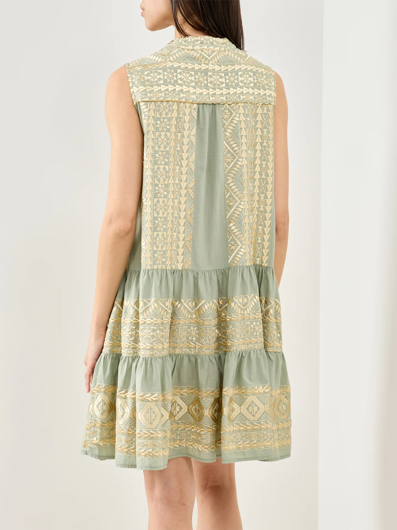 Triangle Sleeveless Mini Dress Khaki - Image 5