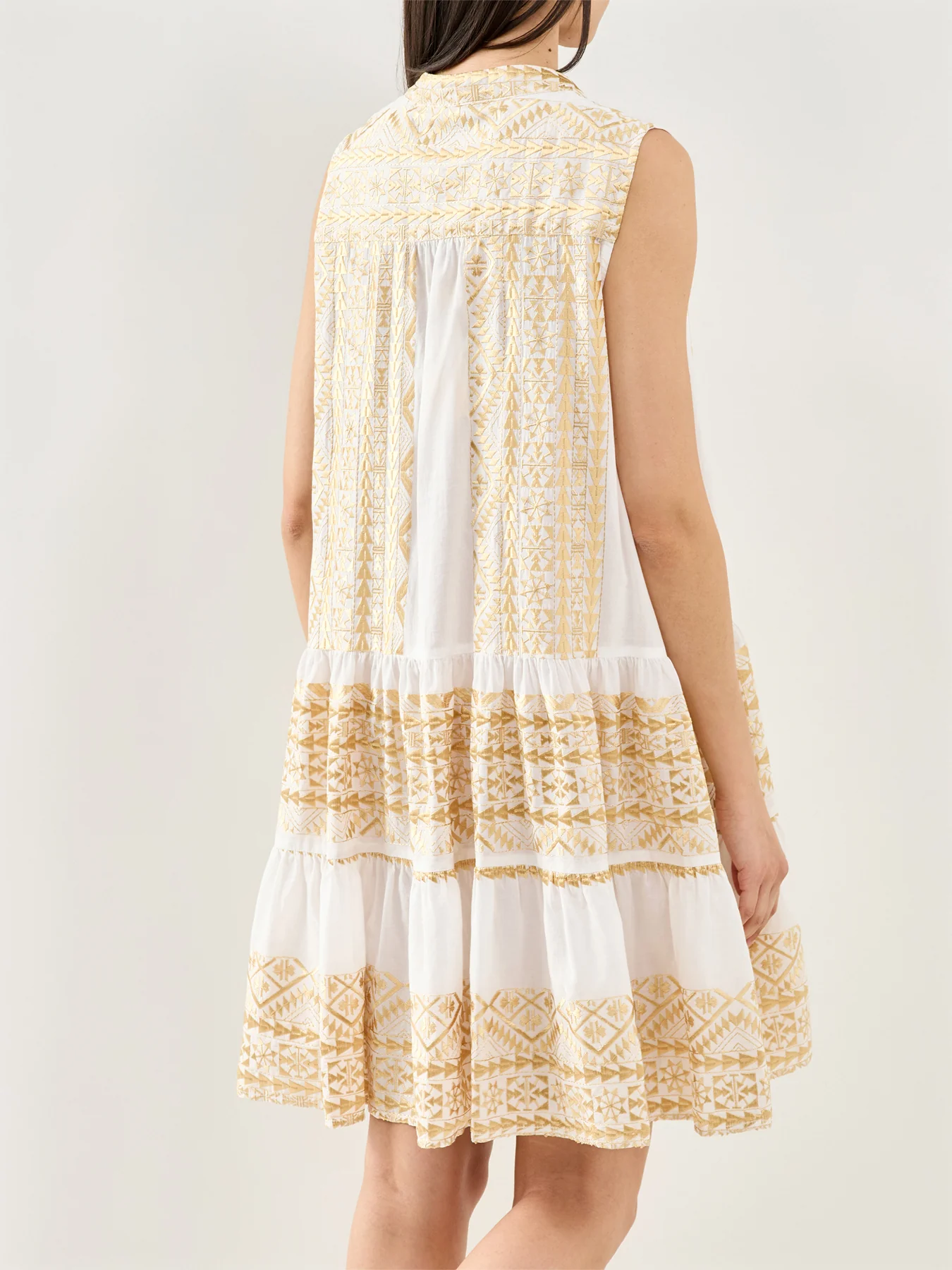 Triangle Sleeveless Mini Dress White - Image 5
