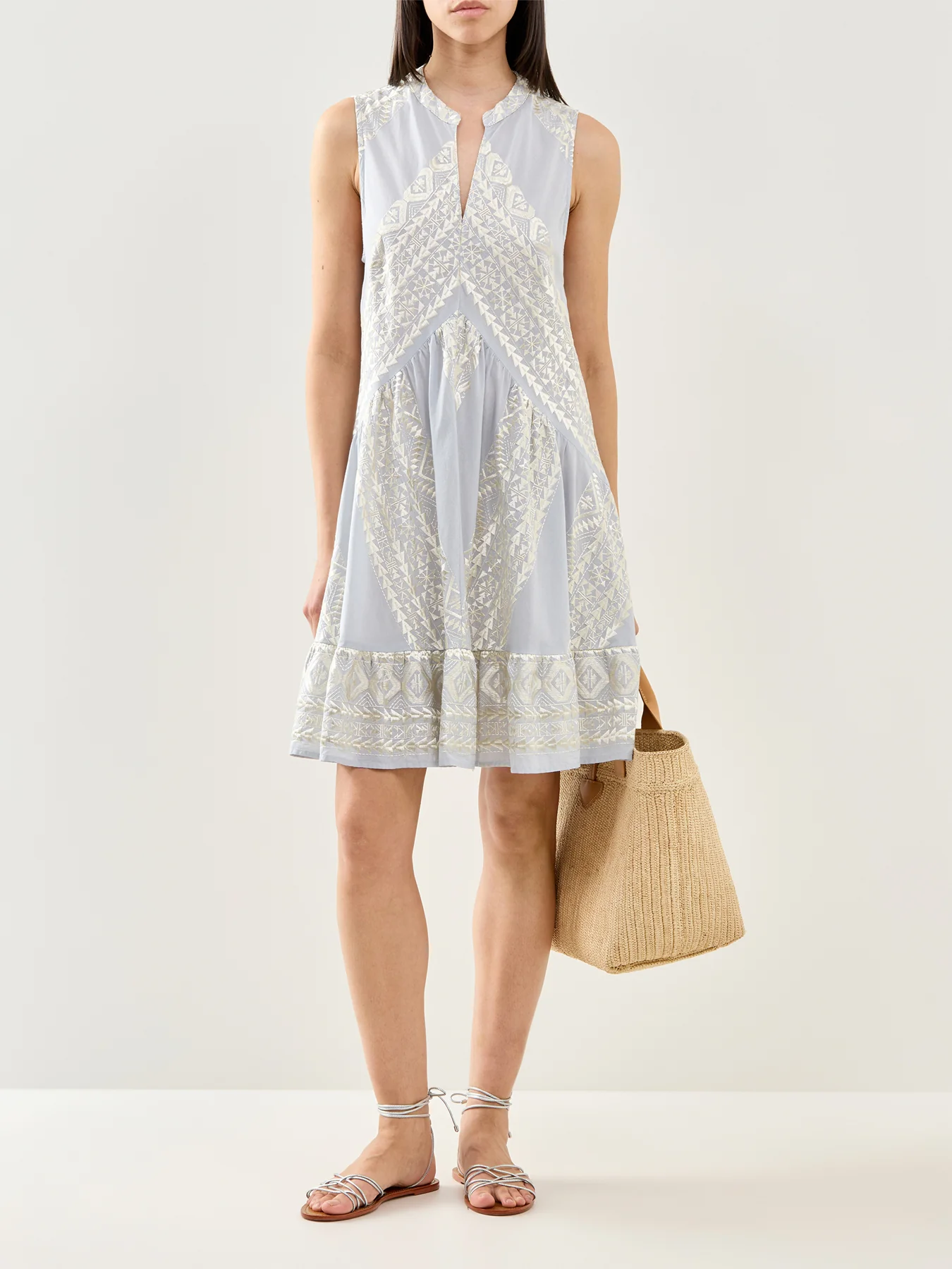 Triangle Sleeveless Mini Dress Grey - Image 2