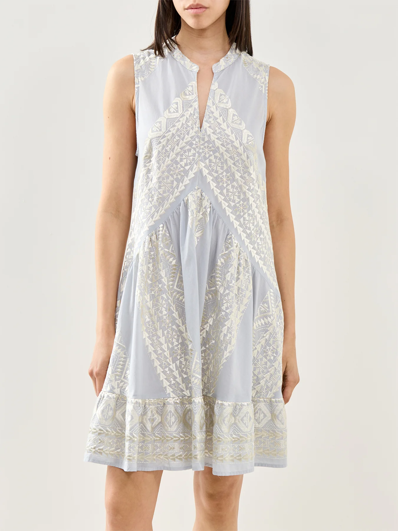 Triangle Sleeveless Mini Dress Grey - Image 4