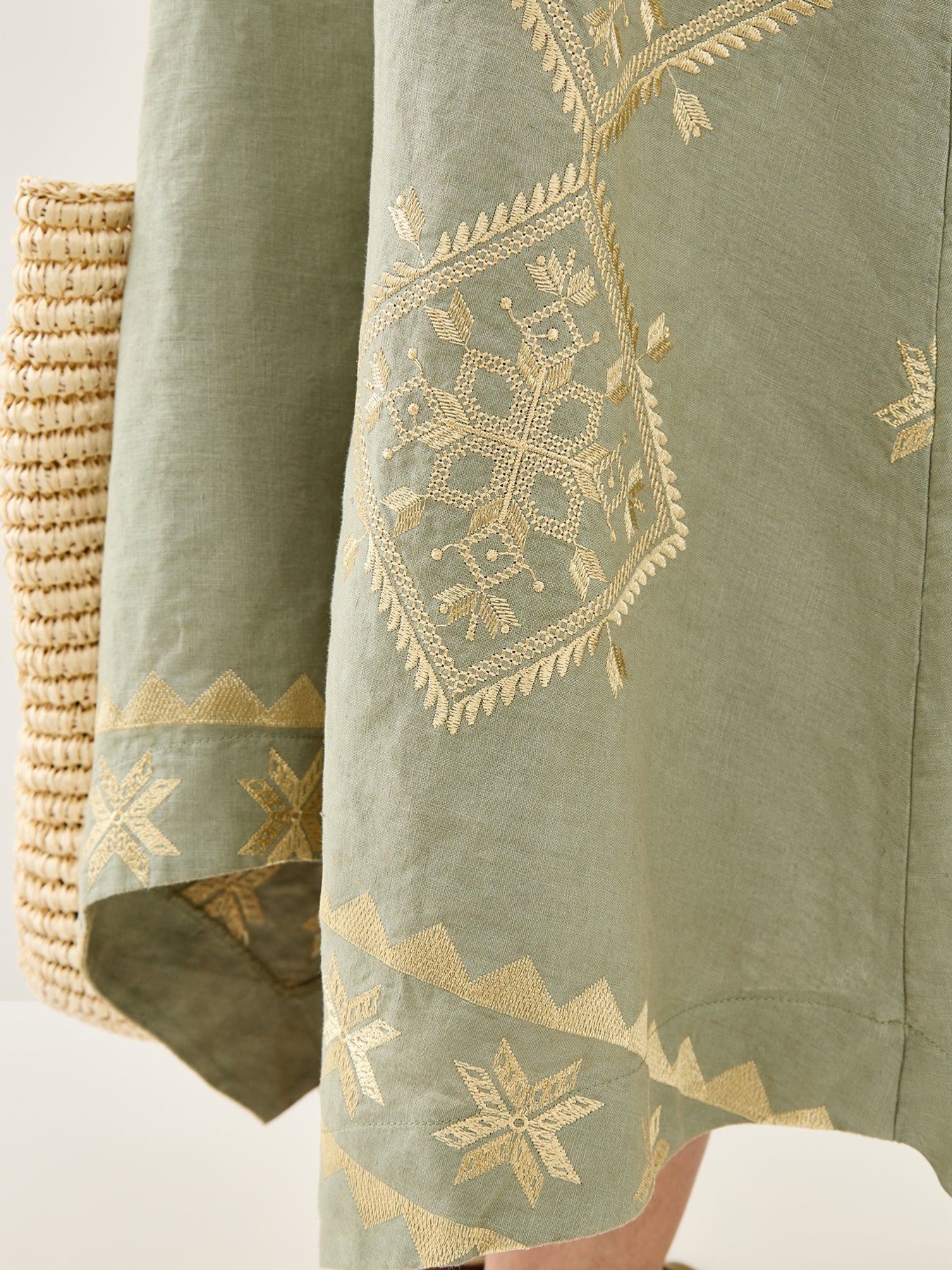 Lefkada A-Line Strappy Dress Khaki - Image 3